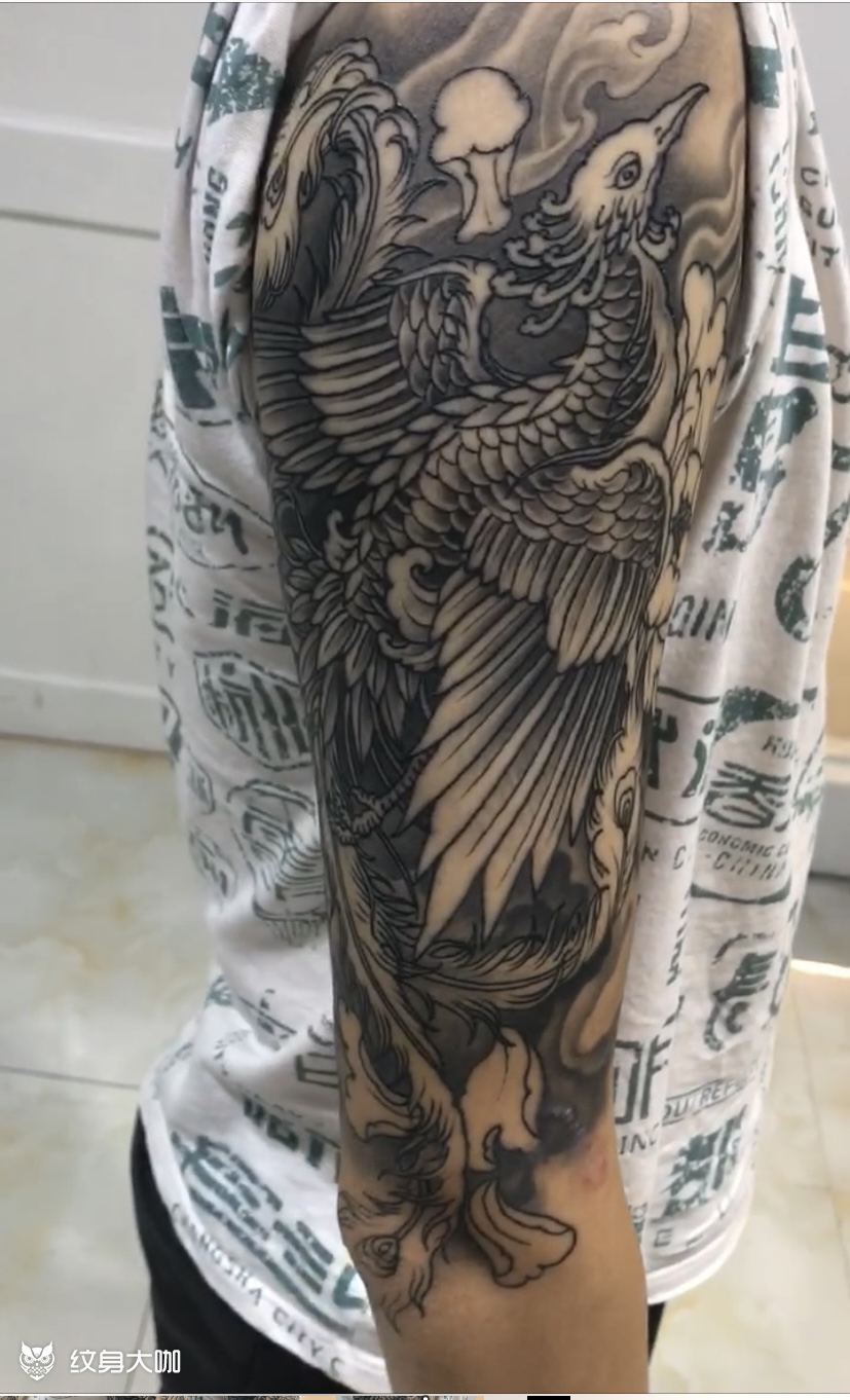 凤凰黑灰部分恢复后_纹身吧社区 - 纹身大咖