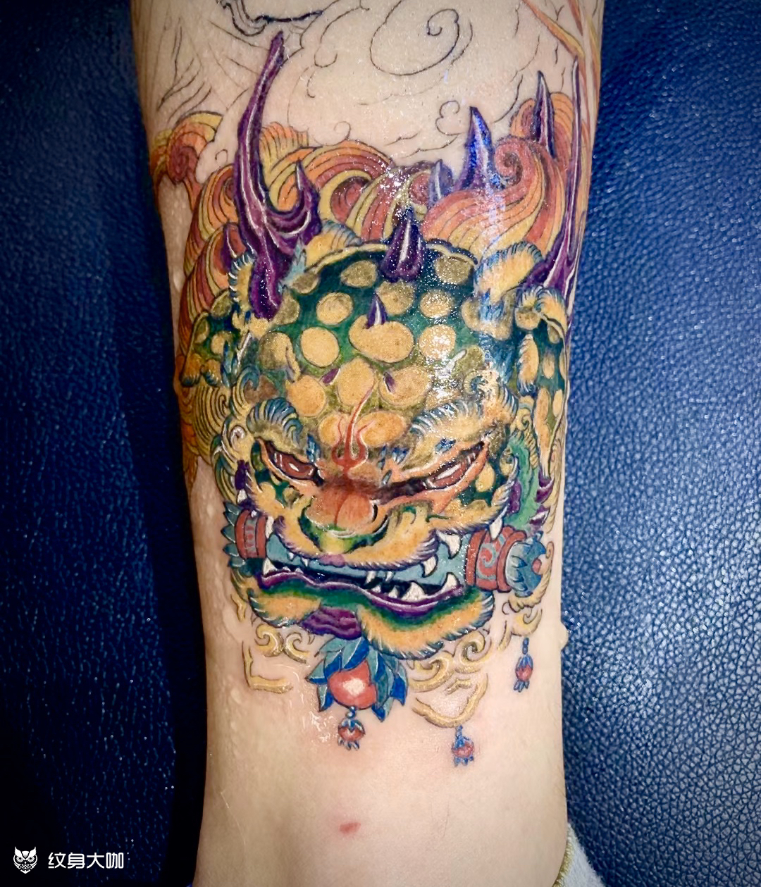 唐狮_纹身图案手稿图片_佰兽武·当康的纹身作品集