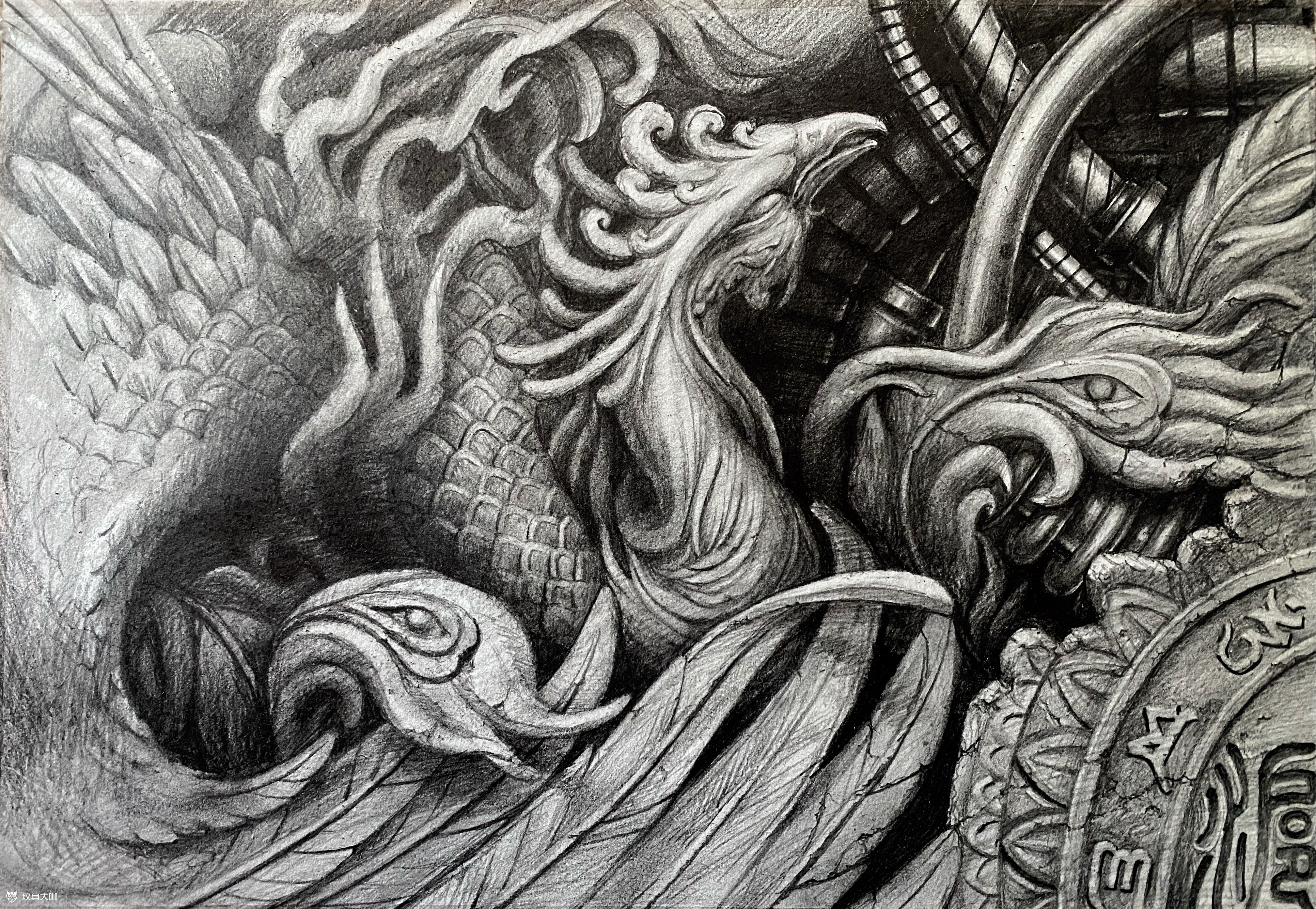 石雕凤凰机械因疫情客人被推_纹身吧社区 - 纹身大咖