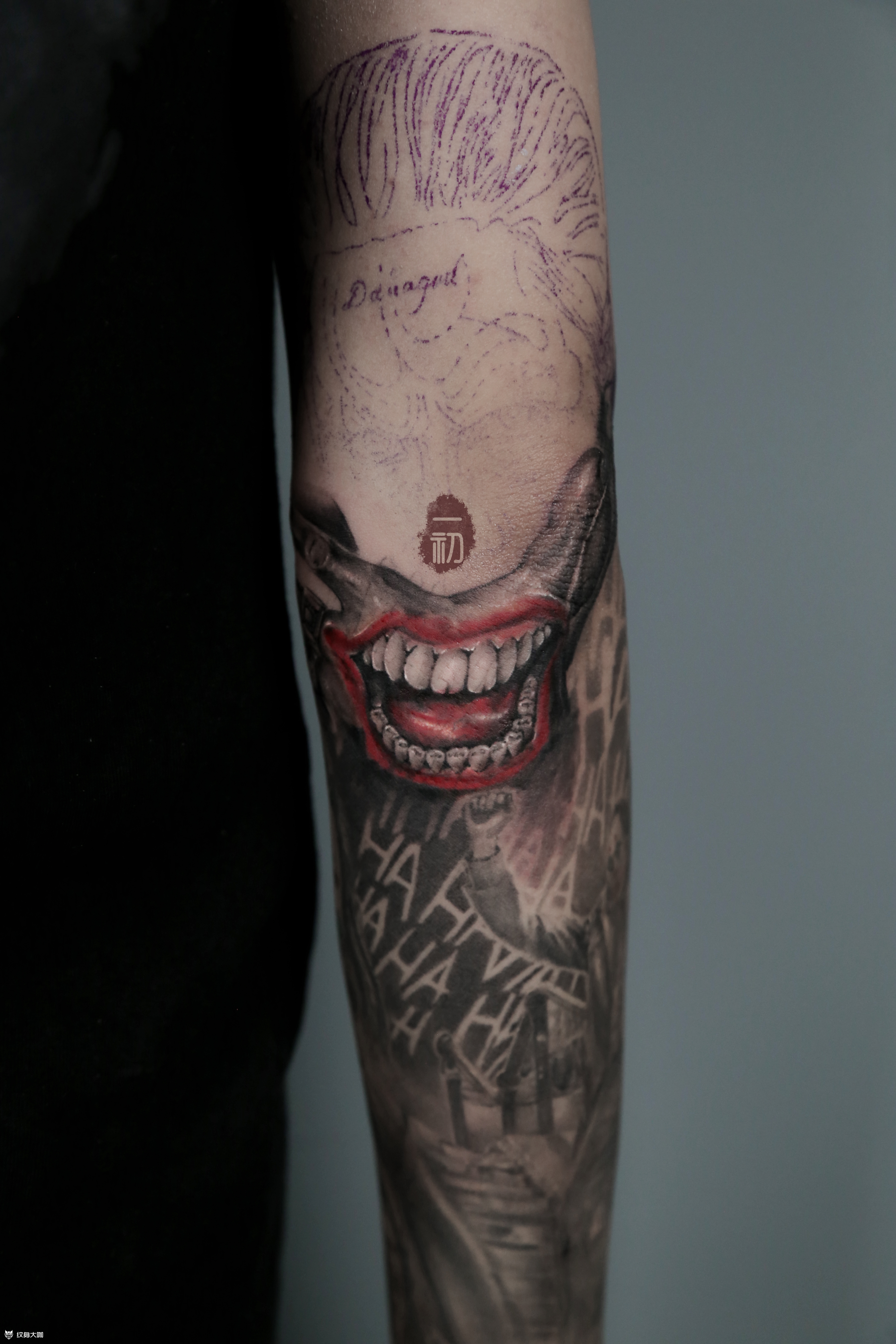 小丑(未完成)_纹身图案手稿图片_一初的纹身作品集