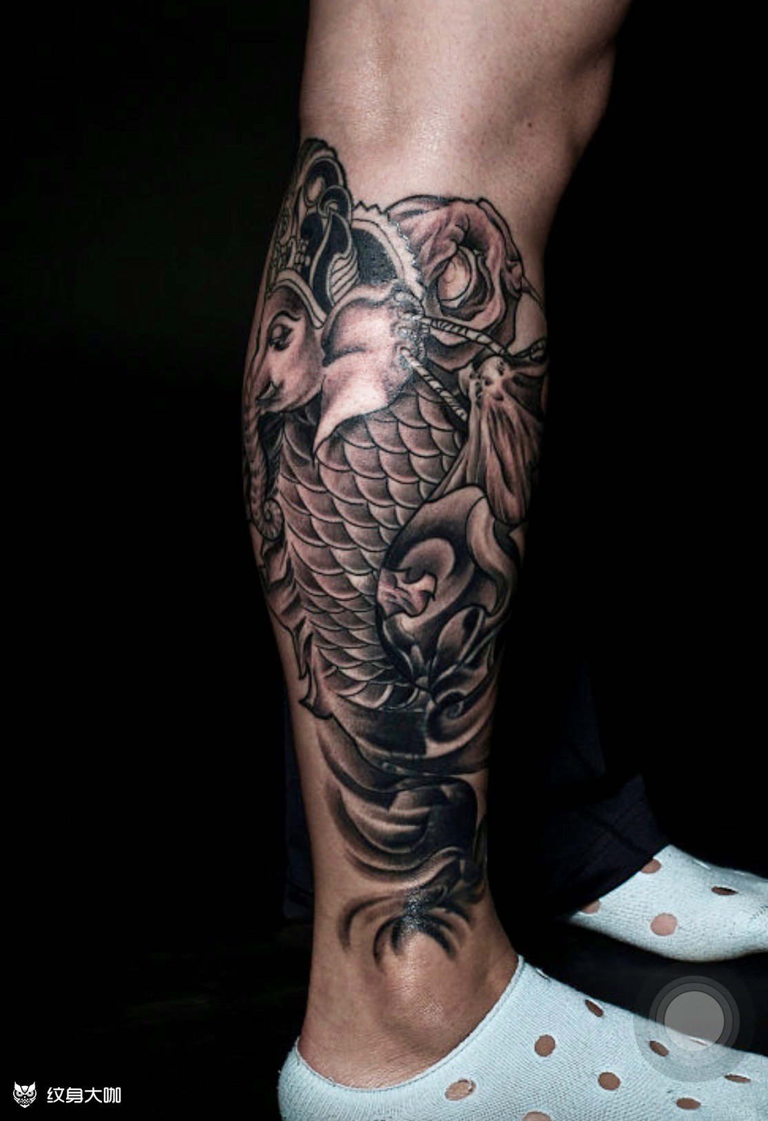 有没有包小腿的象神锦鲤图,类似_纹身吧社区 - 纹身大咖