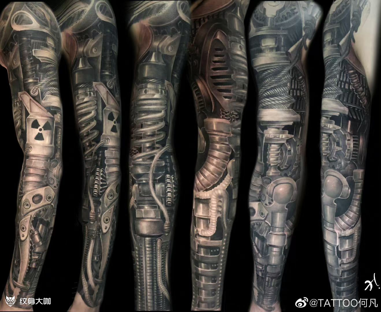 机械臂_纹身图案手稿图片_写实主义何凡的纹身作品集