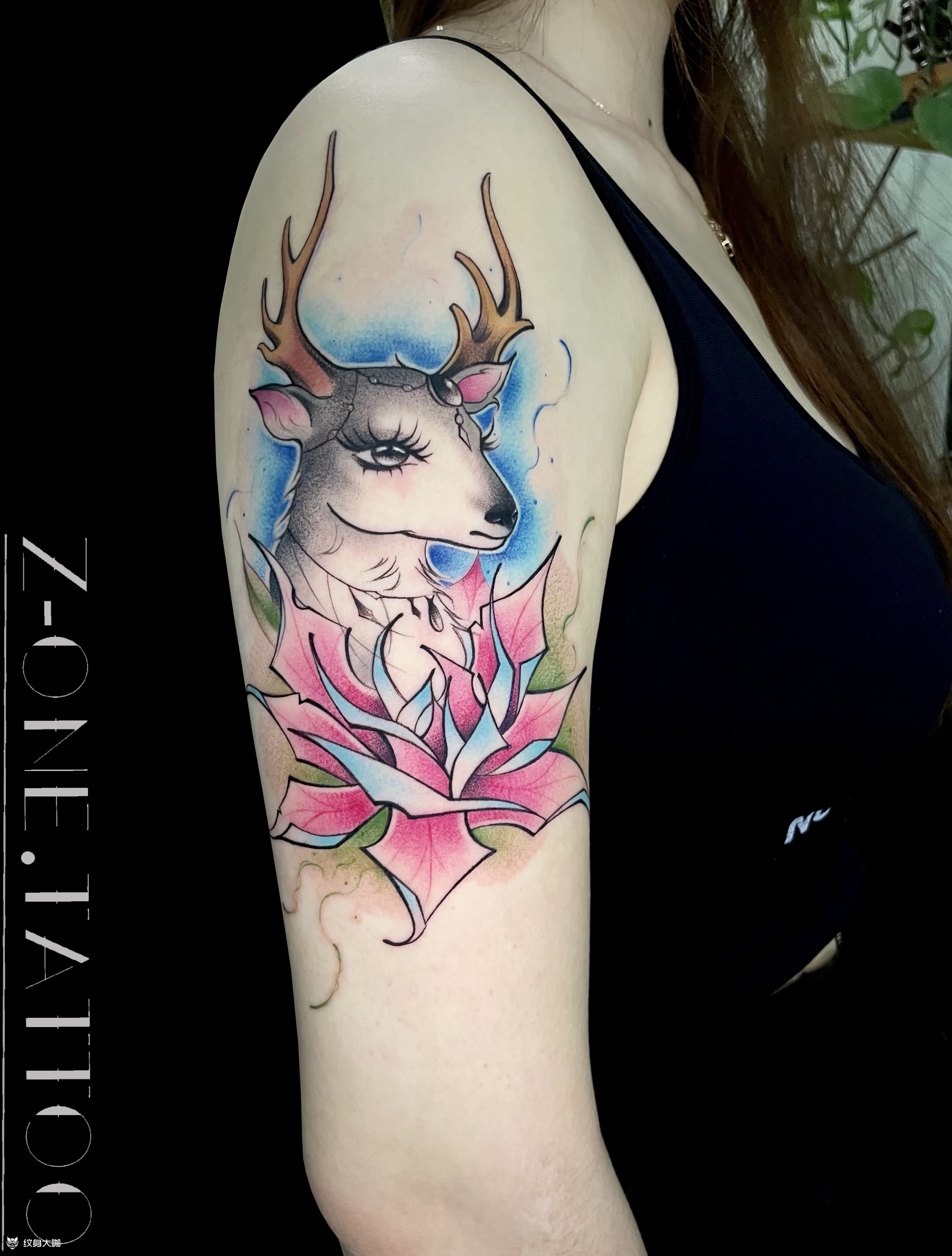 《鹿》_纹身图案手稿图片_刘子阳的纹身作品集