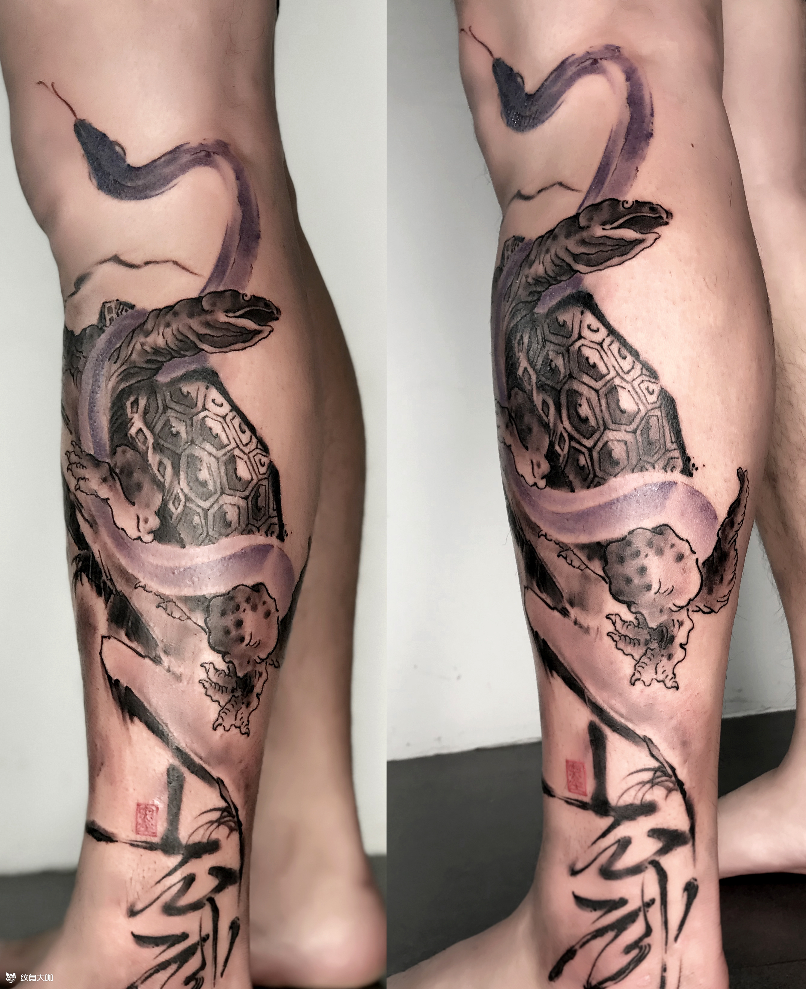 玄武_纹身图案手稿图片_郑辰的纹身作品集