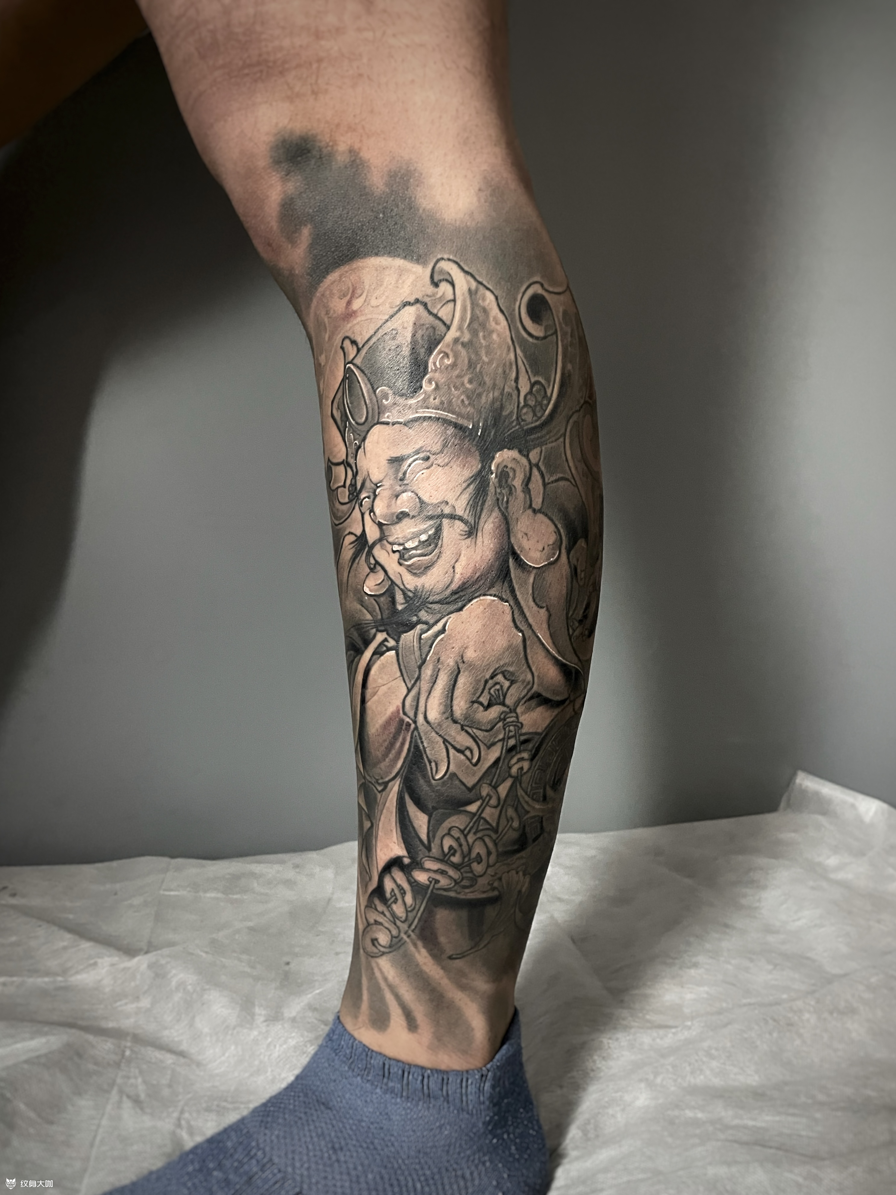 小腿,题材:招财_纹身图案手稿图片_相 tattoo吕相的纹身作品集