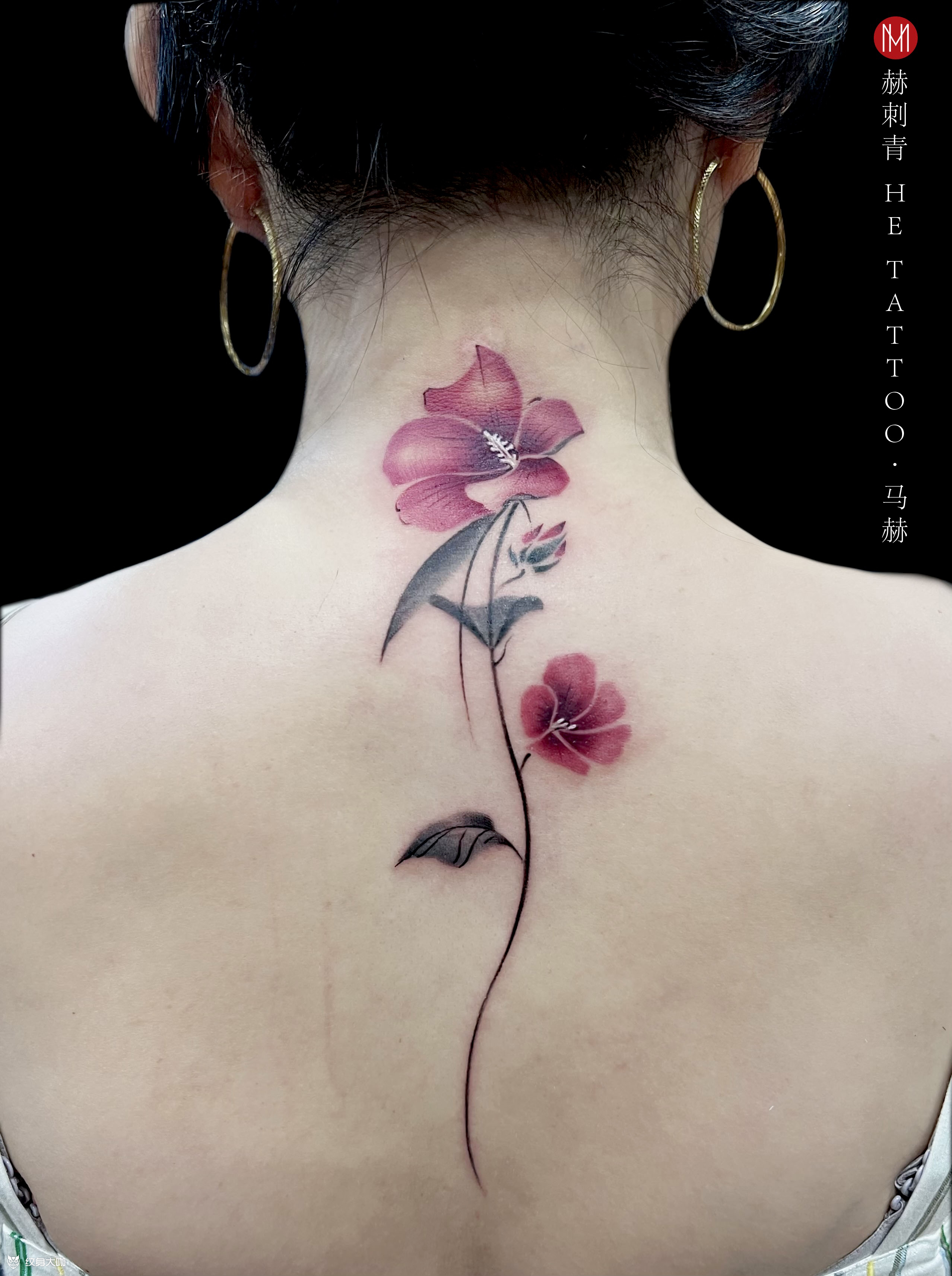 木槿花_纹身图案手稿图片_马赫的纹身作品集