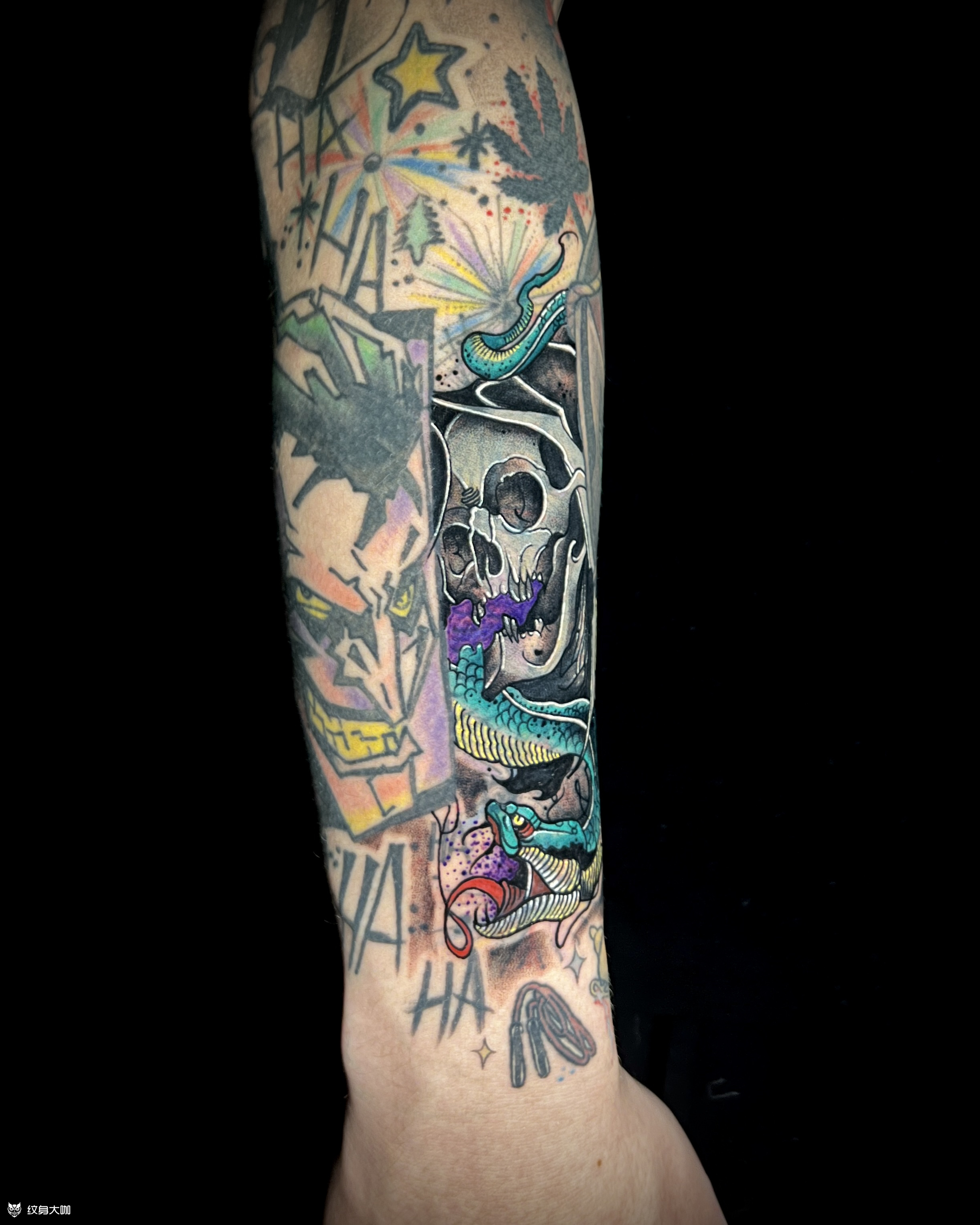 骷髅暴力遮盖_纹身吧社区 - 纹身大咖
