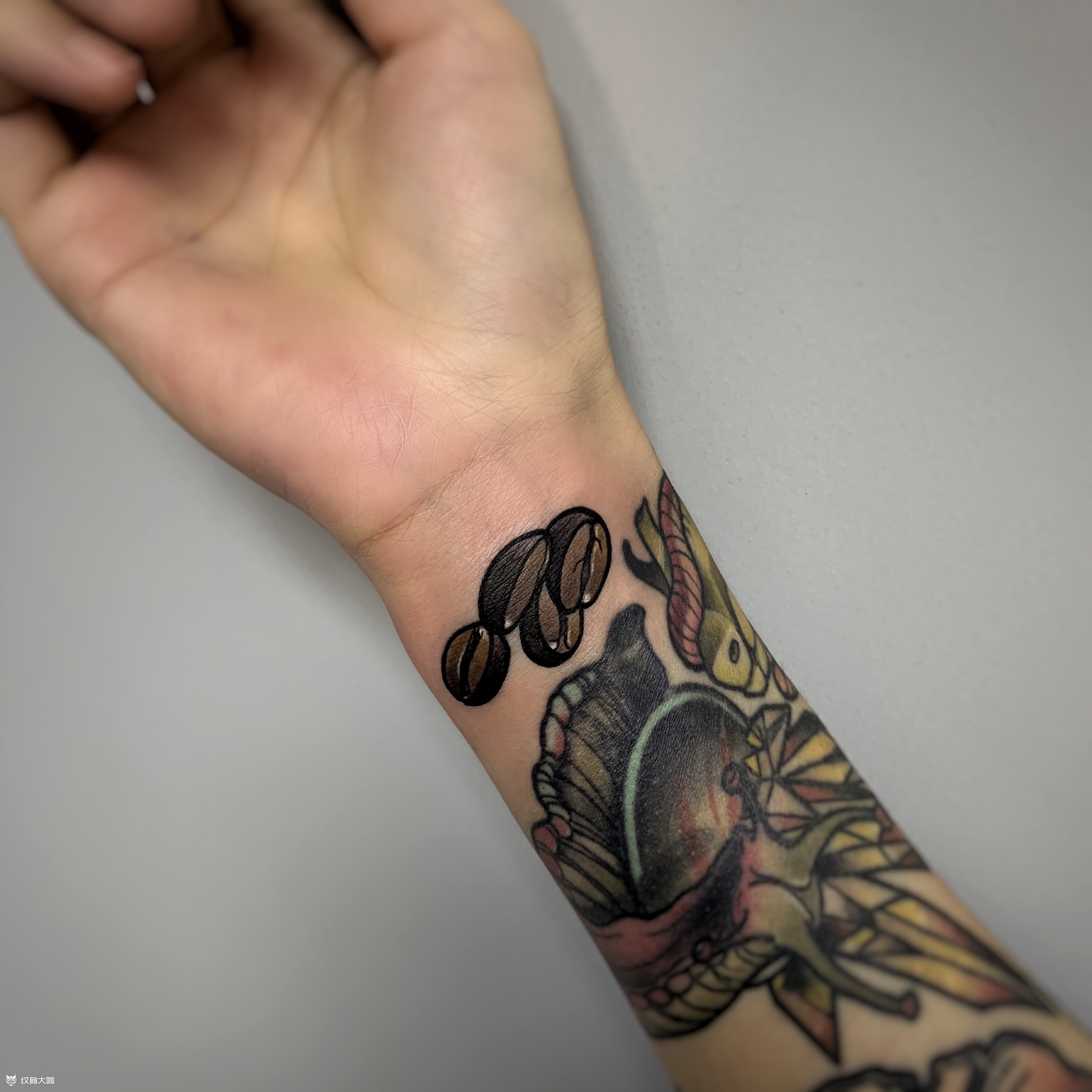 咖啡豆_纹身图案手稿图片_晓鹏的纹身作品集