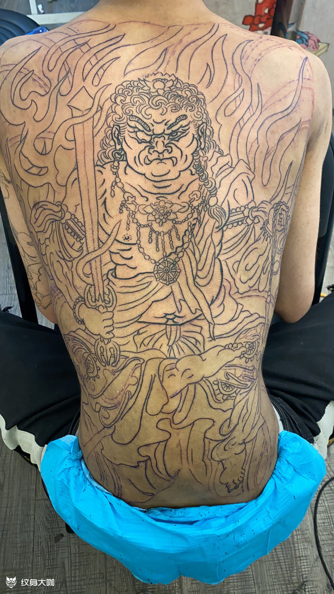 满背不动明王_纹身图案手稿图片_刺云匠的纹身作品集