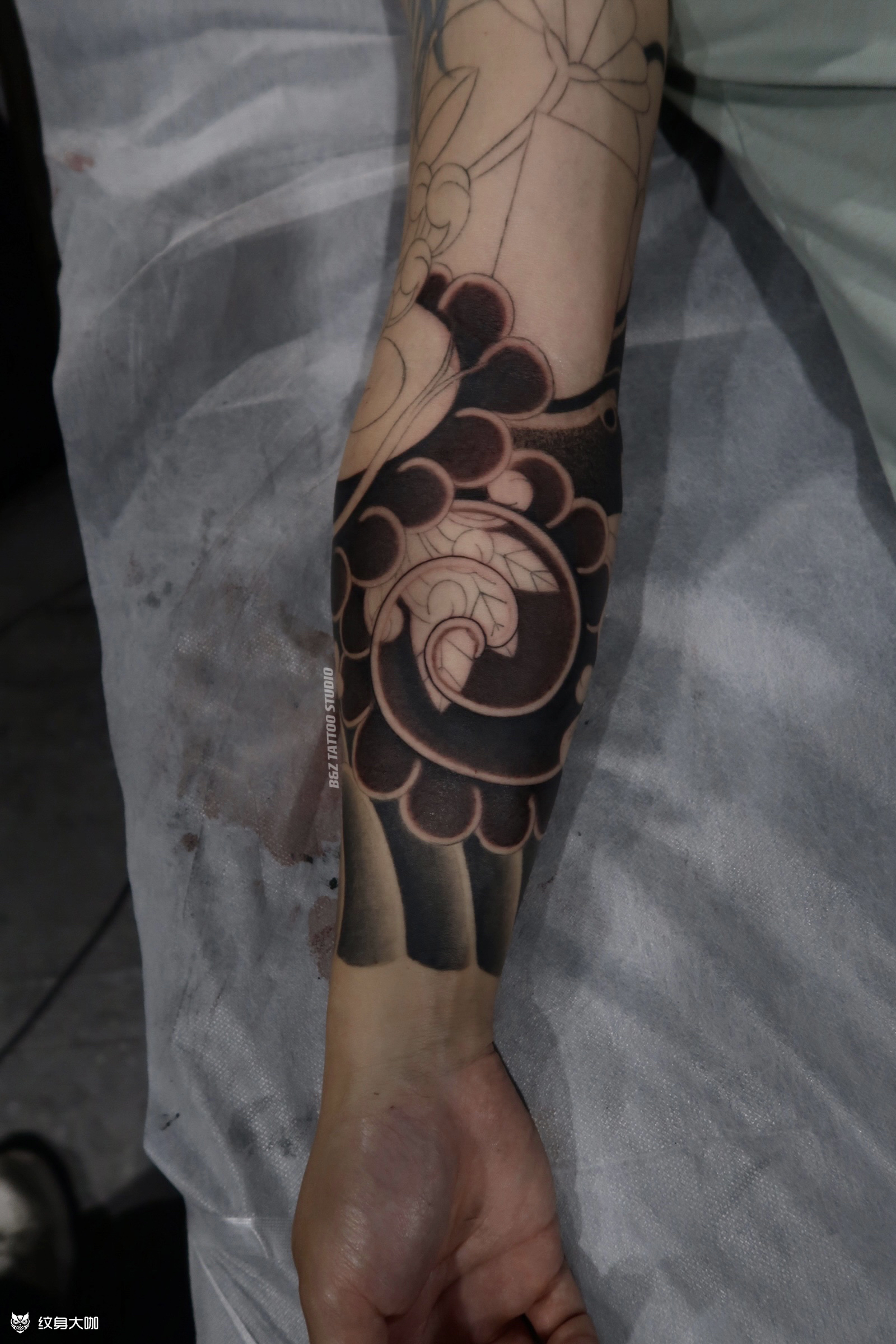 老传统局部雾面_纹身图案手稿图片_重庆雕石的纹身作品集