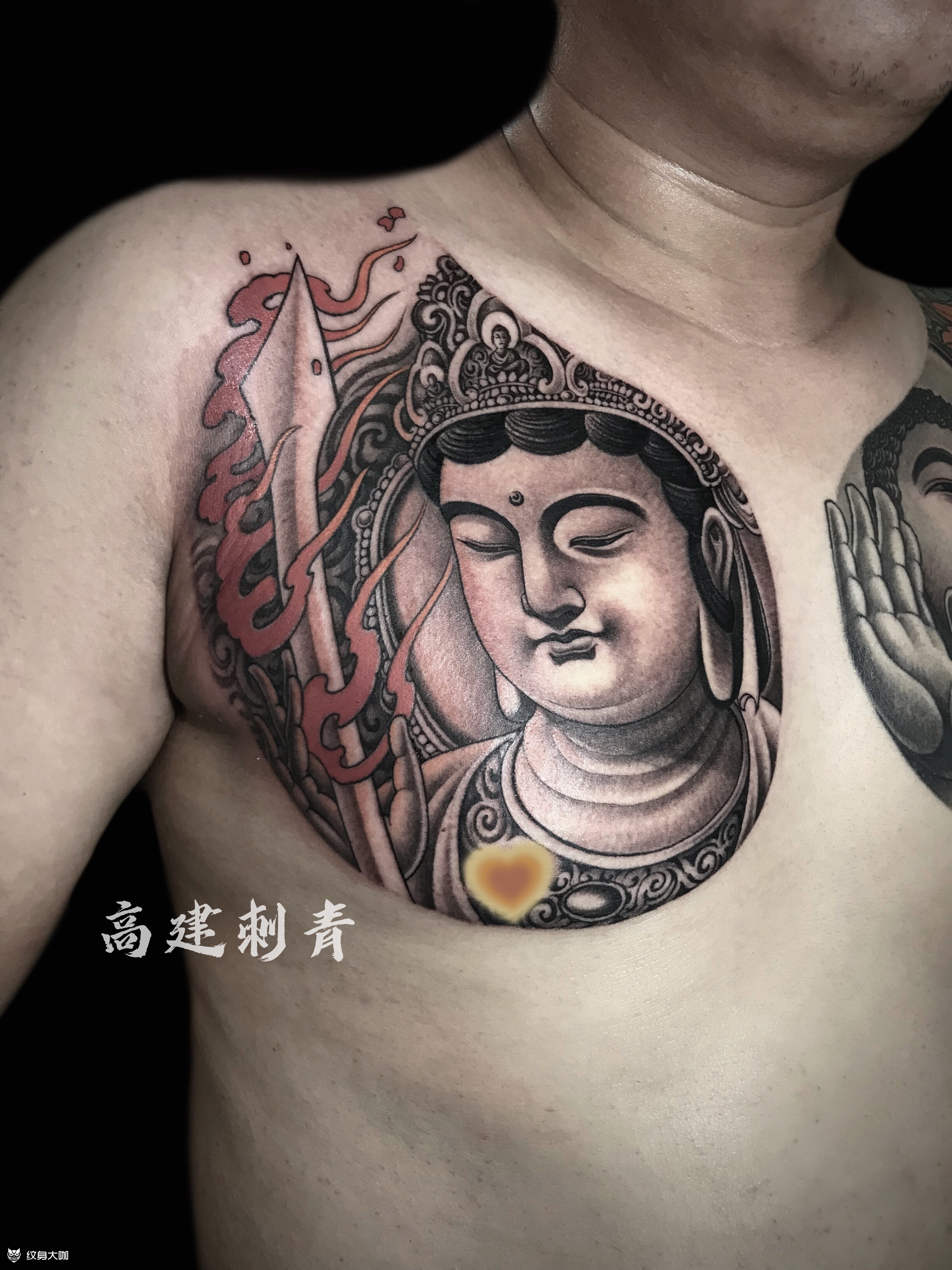 虚空藏菩萨_纹身图案手稿图片_高建的纹身作品集