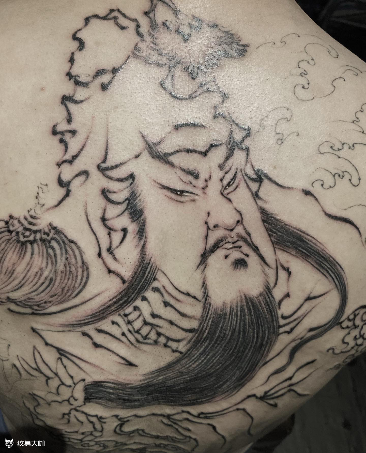 关公割线局部_纹身图案手稿图片_鬼雕胡艺龙的纹身作品集