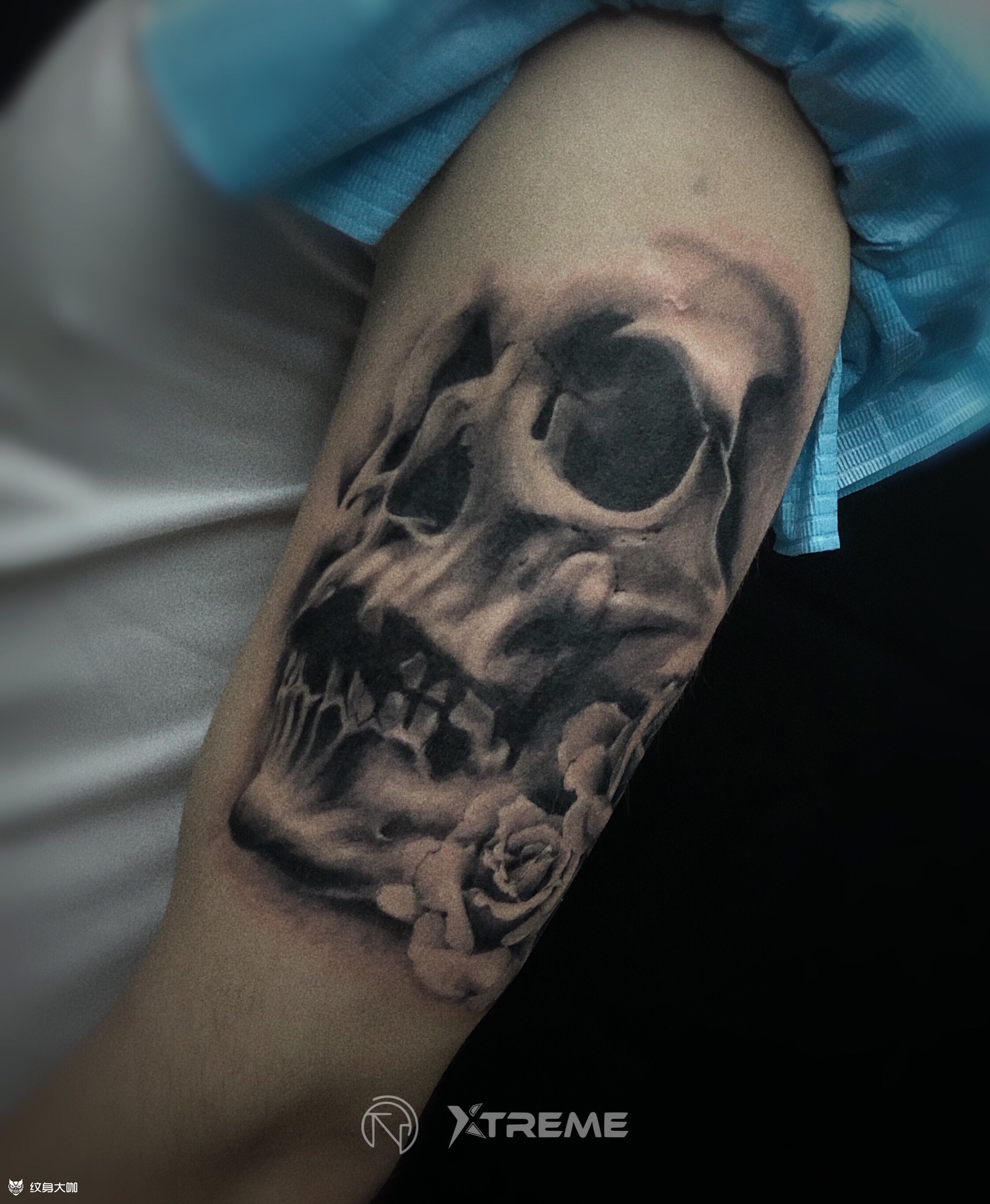 骷髅头·玫瑰花写实_纹身图案手稿图片_ink.dt的纹身作品集