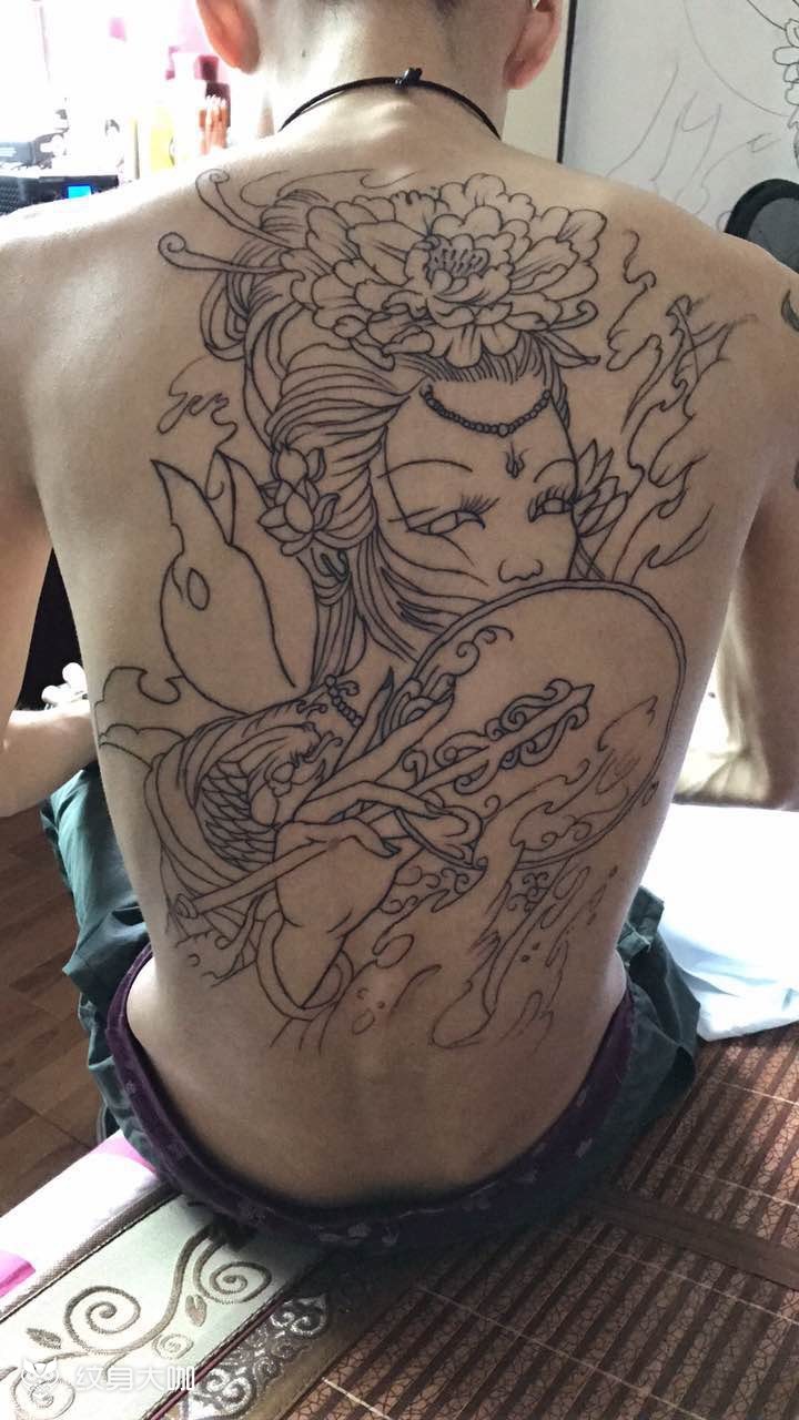 满背艺妓未完_纹身图案手稿图片_筠连玖贰tattoo的纹身作品集