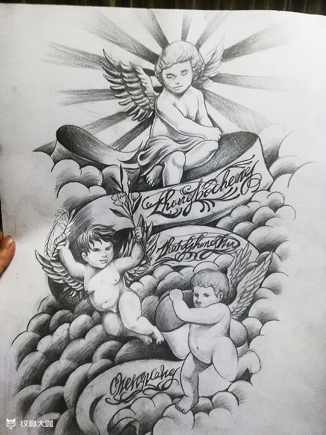 天使纹身手稿权志龙图片