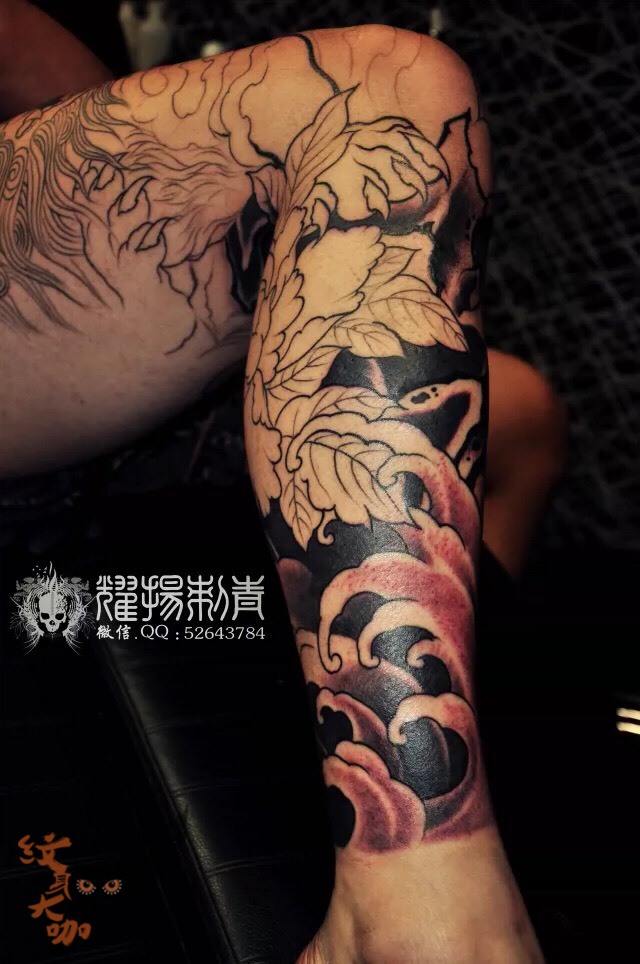 花腿唐狮_纹身图案手稿图片_耀扬的纹身作品集