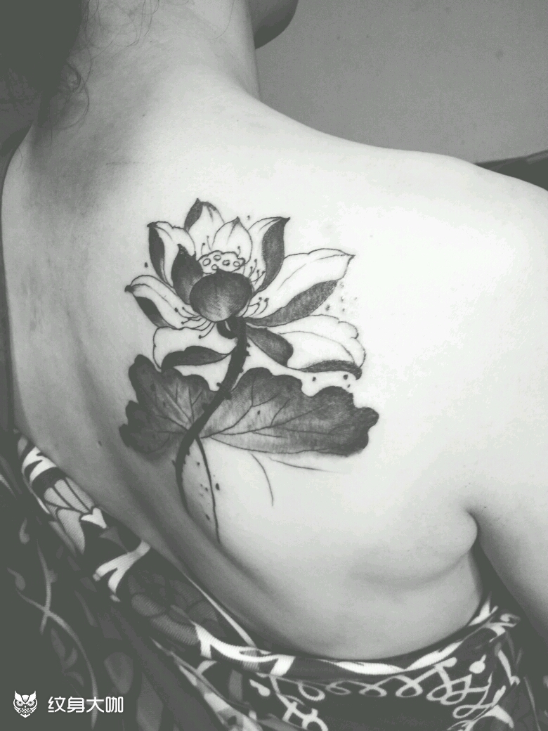 荷花_纹身图案手稿图片_勇 哥的纹身作品集