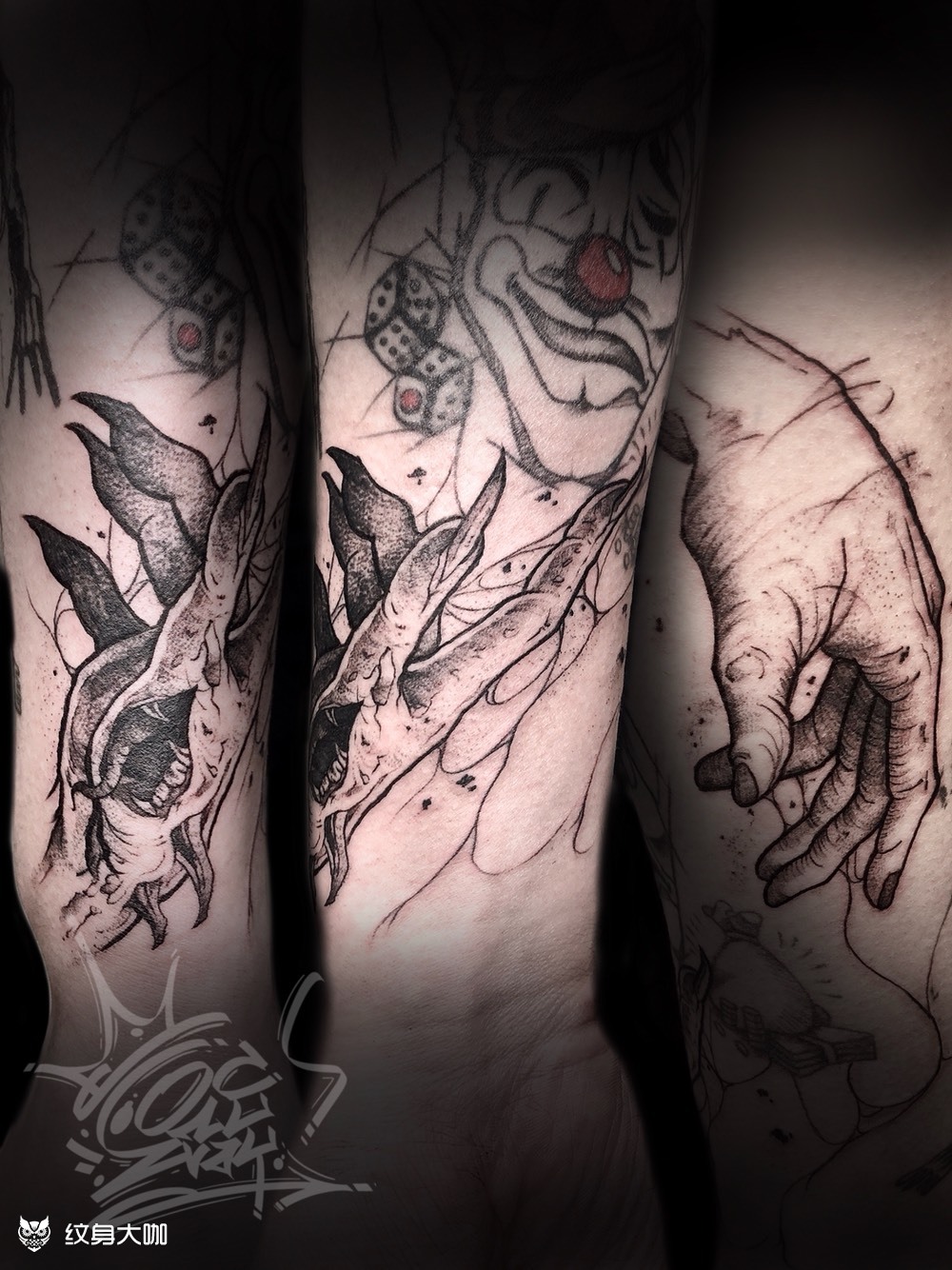 双子题材_纹身图案手稿图片_六爷的纹身作品集