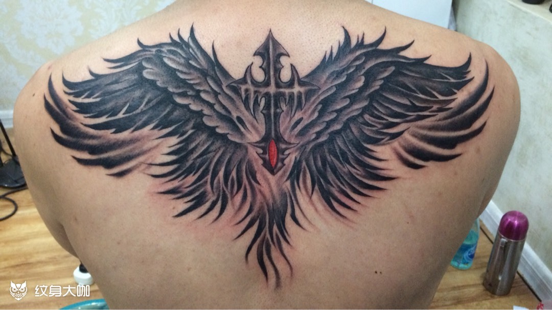 翅膀_纹身图案手稿图片_一霖的纹身作品集