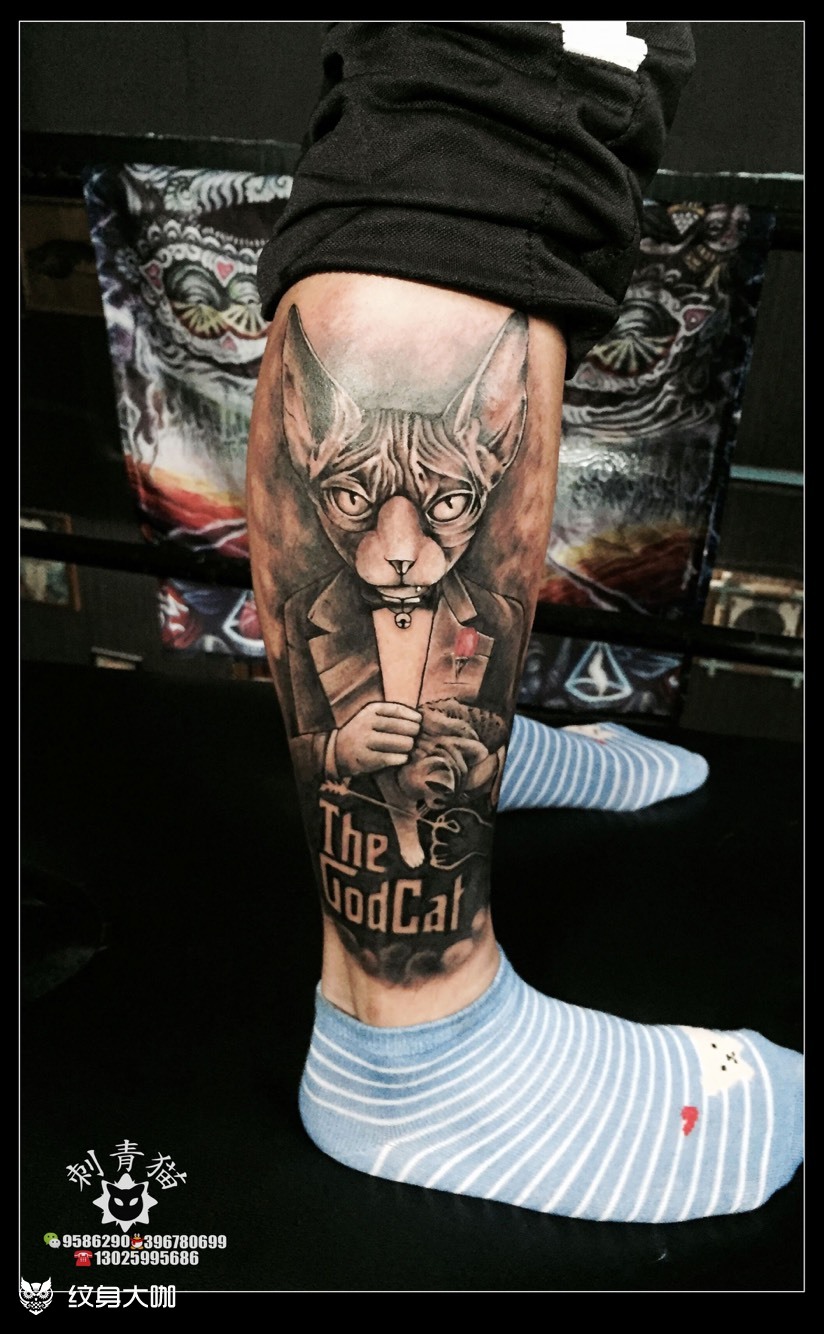 斯芬克斯猫_纹身图案手稿图片_阿猫的纹身作品集