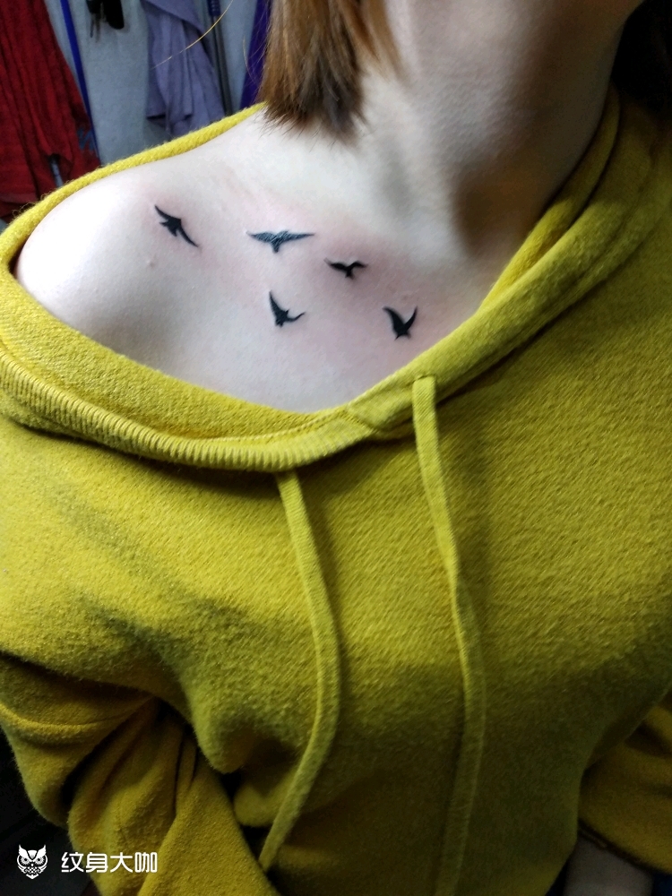 大雁_纹身图案手稿图片_王军的纹身作品集