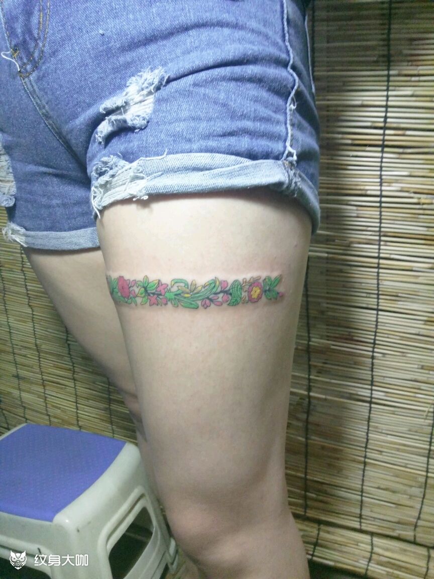 花藤腿环_纹身图案手稿图片_刘小黑的纹身作品集