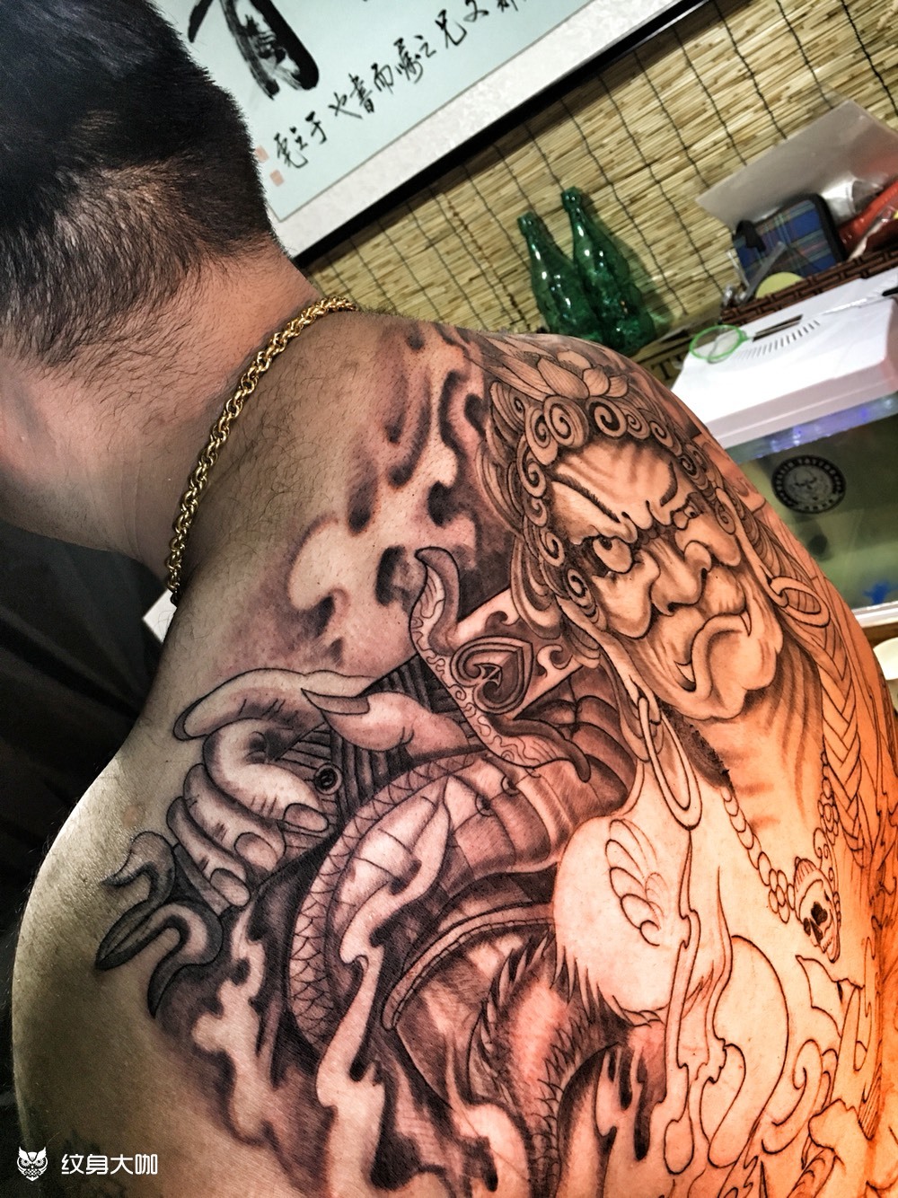 满背不动_纹身图案手稿图片_花绣tattoo的纹身作品集
