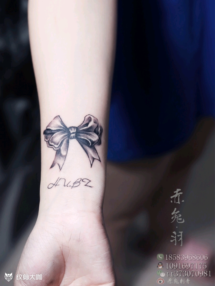 蝴蝶"结"_纹身图案手稿图片_赤兔刺青的纹身作品集