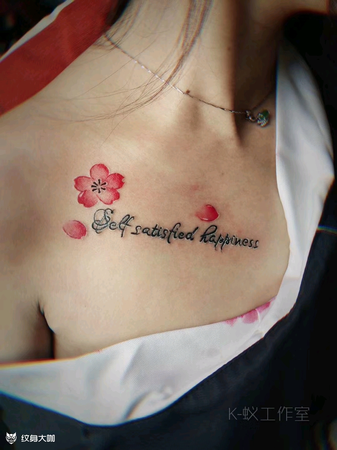 樱花英文_纹身图案手稿图片_k蚁 北乔的纹身作品集