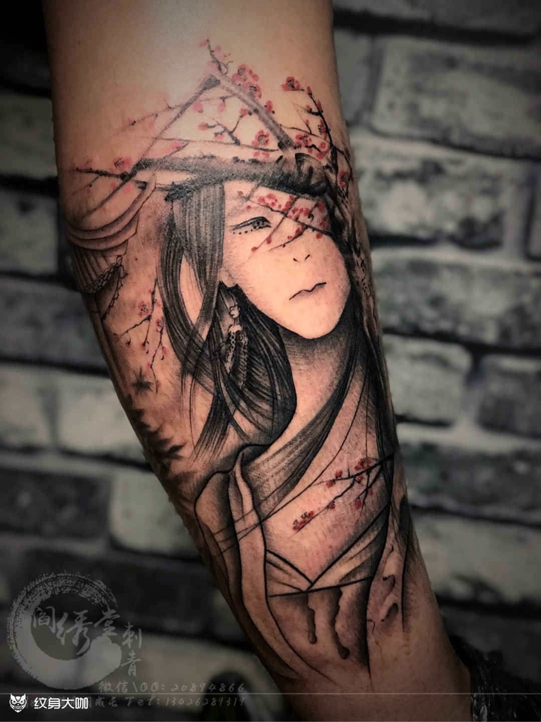 古风美女_纹身图案手稿图片_阎成长的纹身作品集