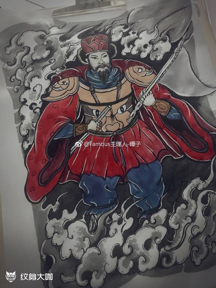 原创作品:宋江_纹身图案手稿图片_晔-的纹身作品集