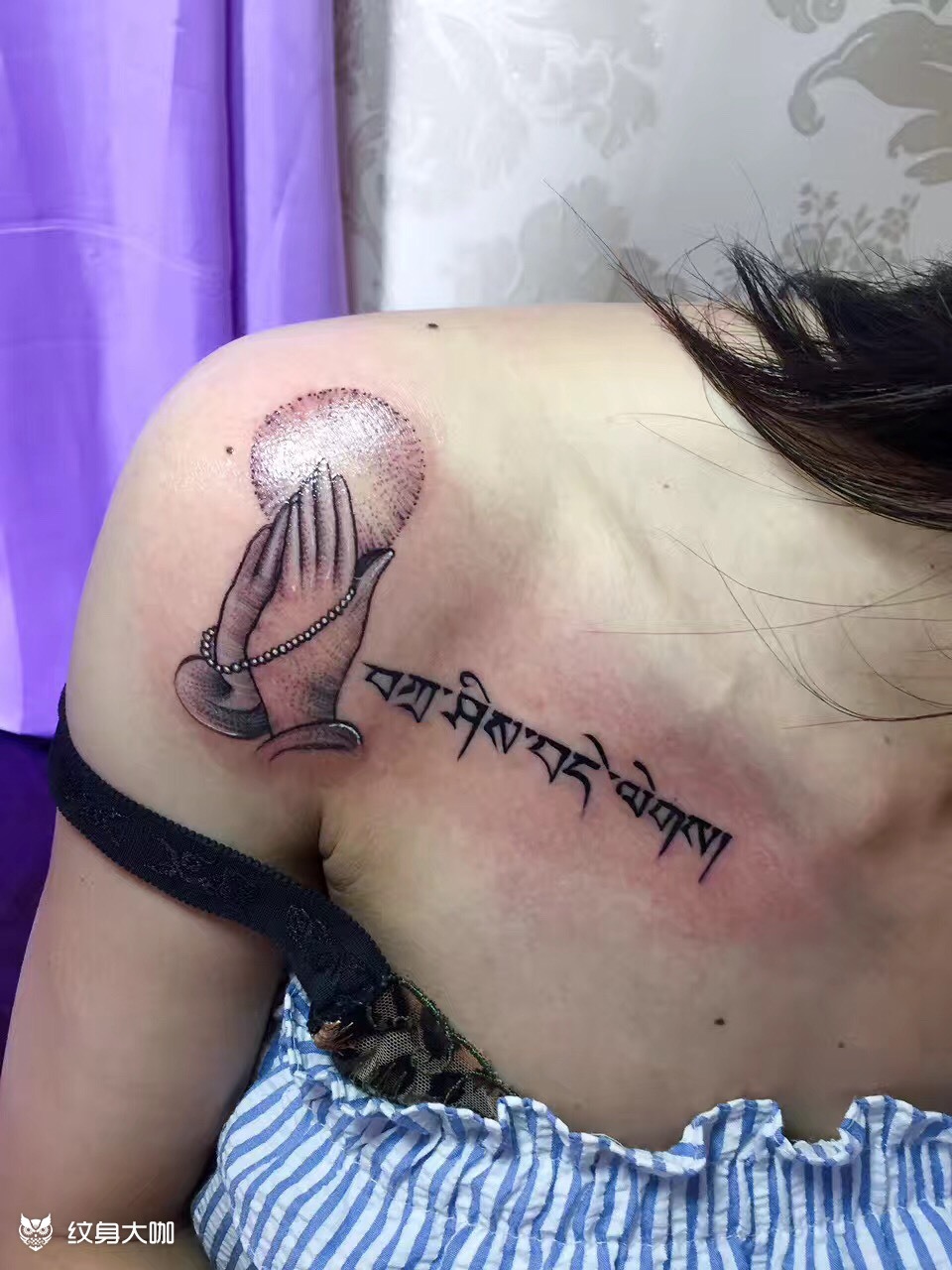 佛手藏文_纹身图案手稿图片_阿厉的纹身作品集