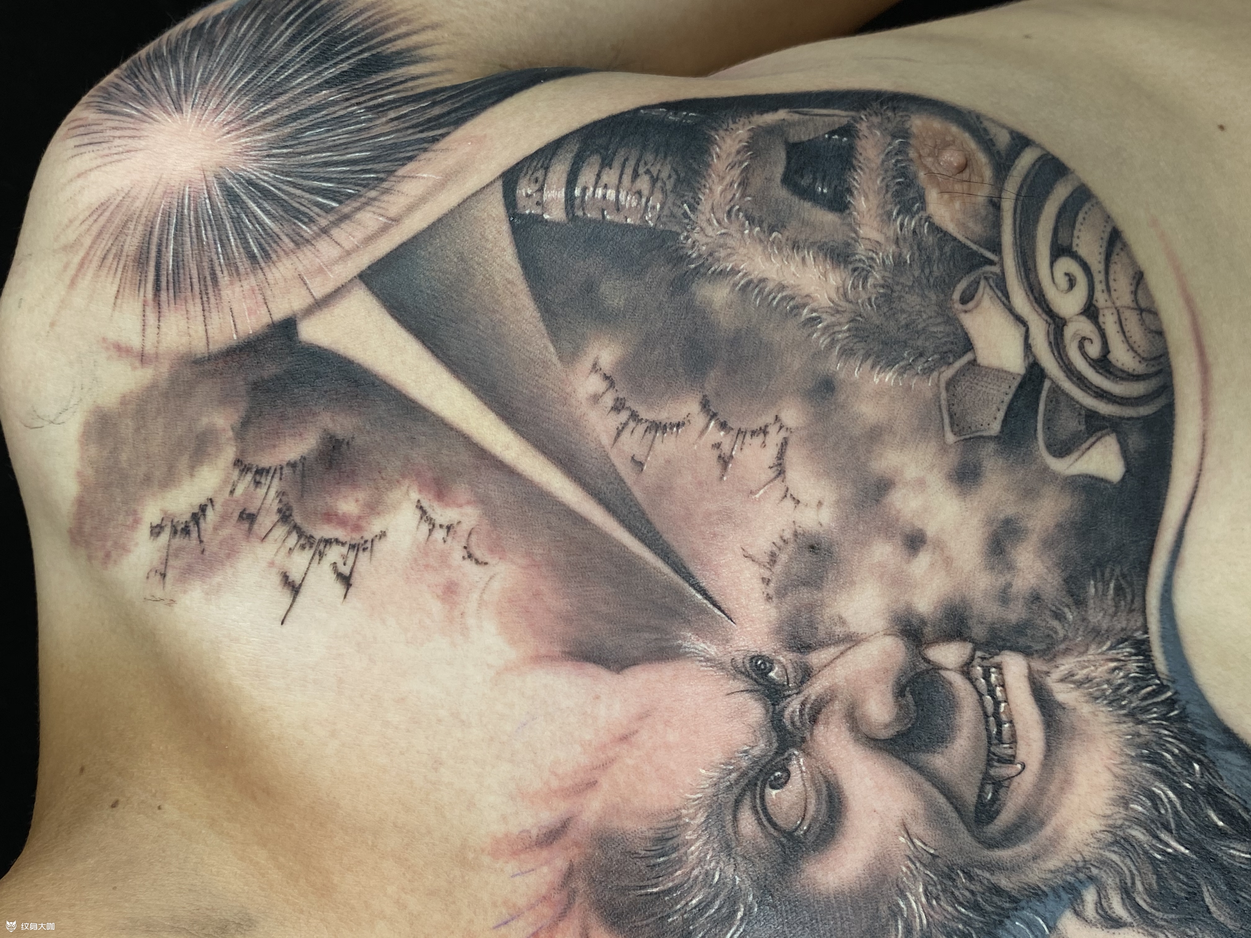 猴子花胸遮盖今日作品根据_纹身吧社区 - 纹身大咖