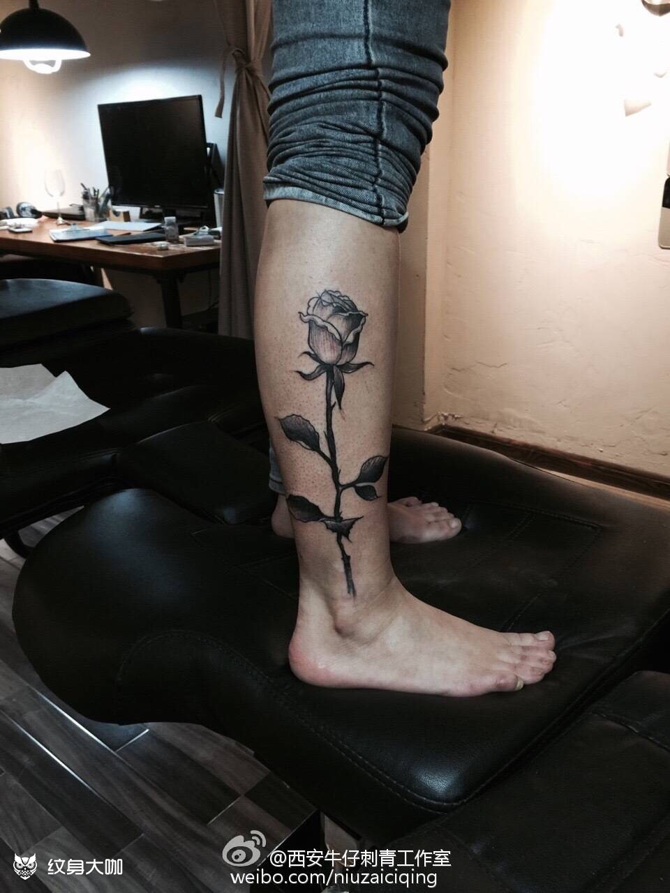 黑色玫瑰._纹身图案手稿图片_牛逸涛的纹身作品集