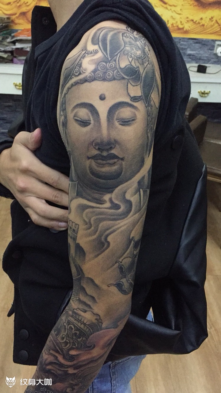 花臂_纹身图案手稿图片_龙胜堂纹身的纹身作品集