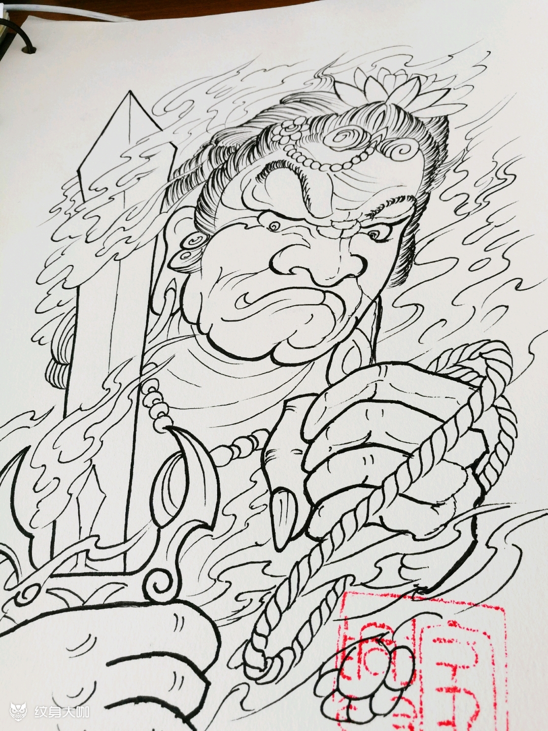 不动明王_纹身图案手稿图片_灰社-家兴的纹身作品集