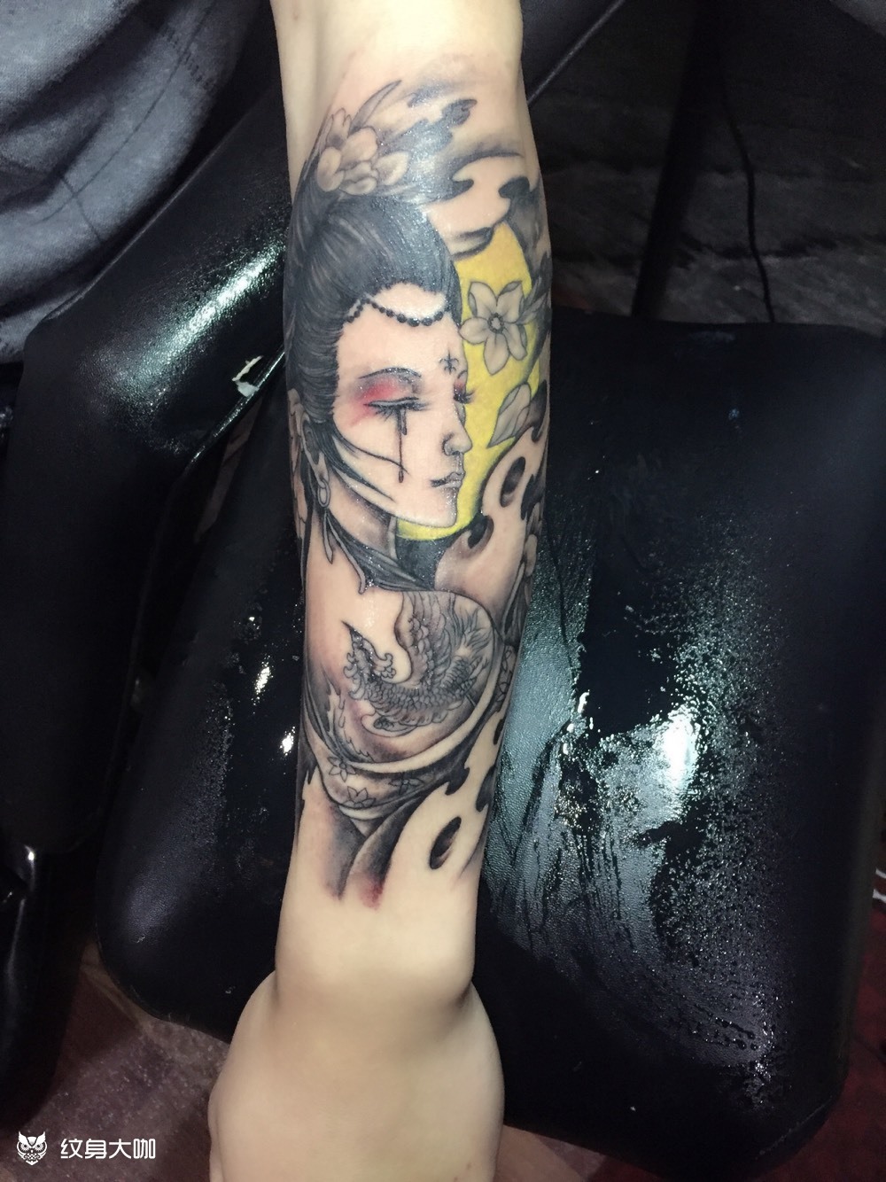 小手臂艺妓_纹身图案手稿图片_唐哥的纹身作品集