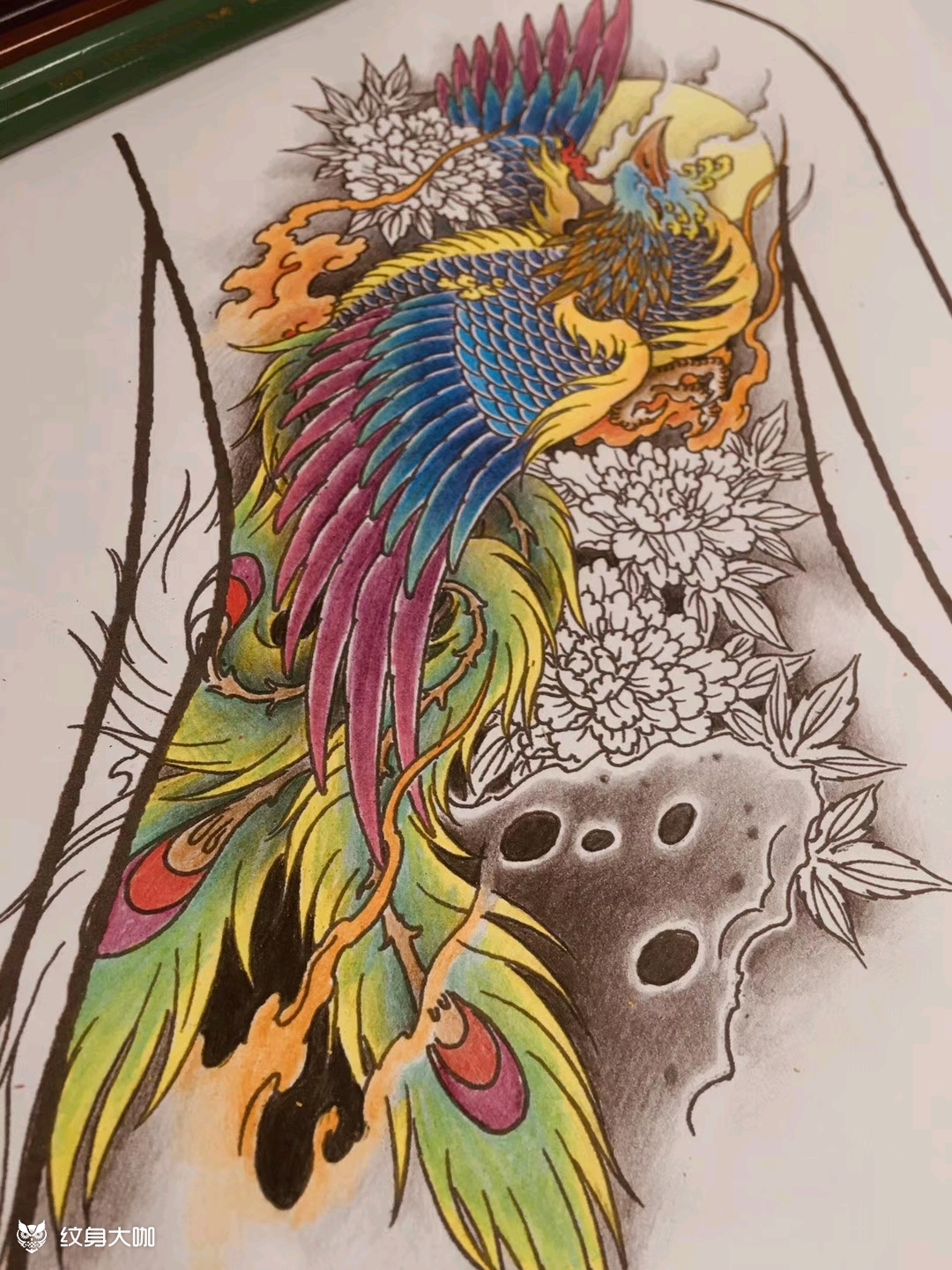 凤凰_纹身图案手稿图片_一凡的纹身作品集