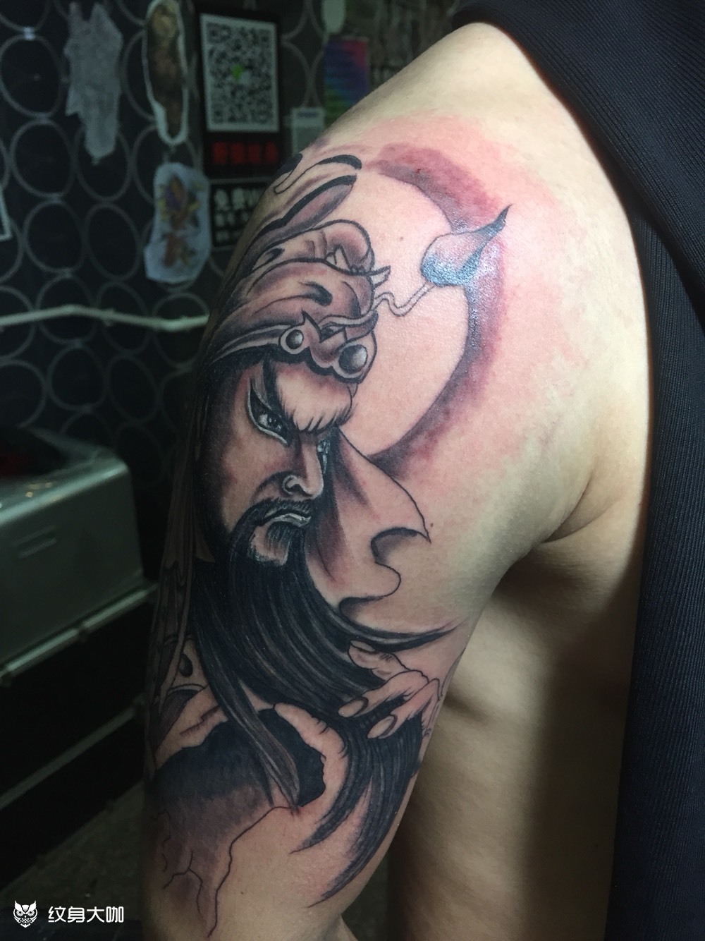 大臂关公_纹身图案手稿图片_明哥的纹身作品集
