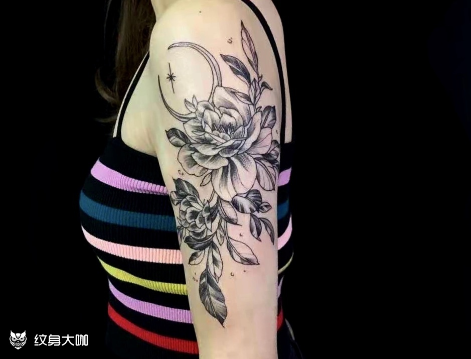 素花_纹身图案手稿图片_纹人墨刻江都店的纹身作品集