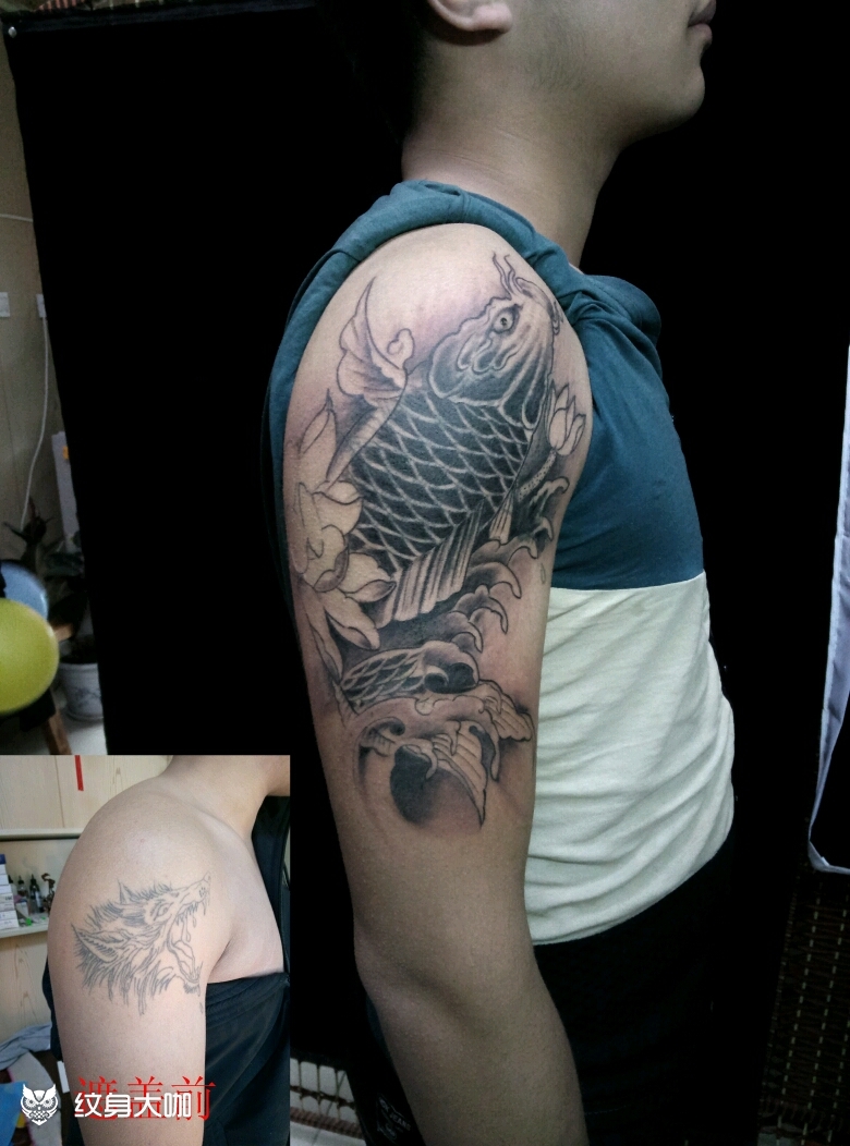 鲤鱼_纹身图案手稿图片_杜青飞的纹身作品集