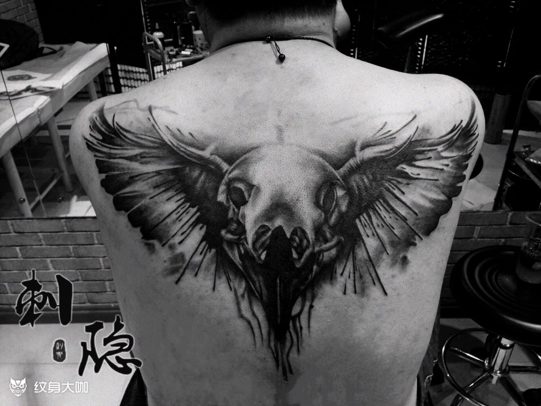 死亡之翼_纹身图案手稿图片_皮皮的纹身作品集