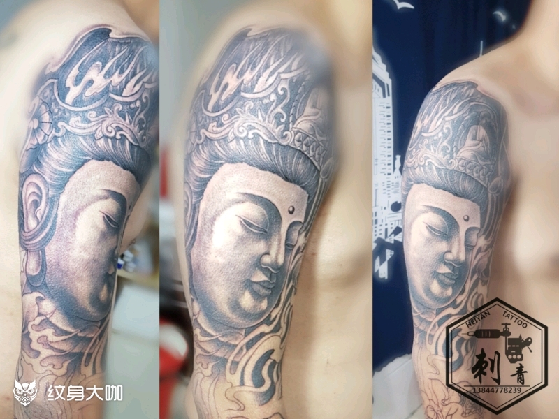 佛系花臂……_纹身图案手稿图片_黑炎的纹身作品集