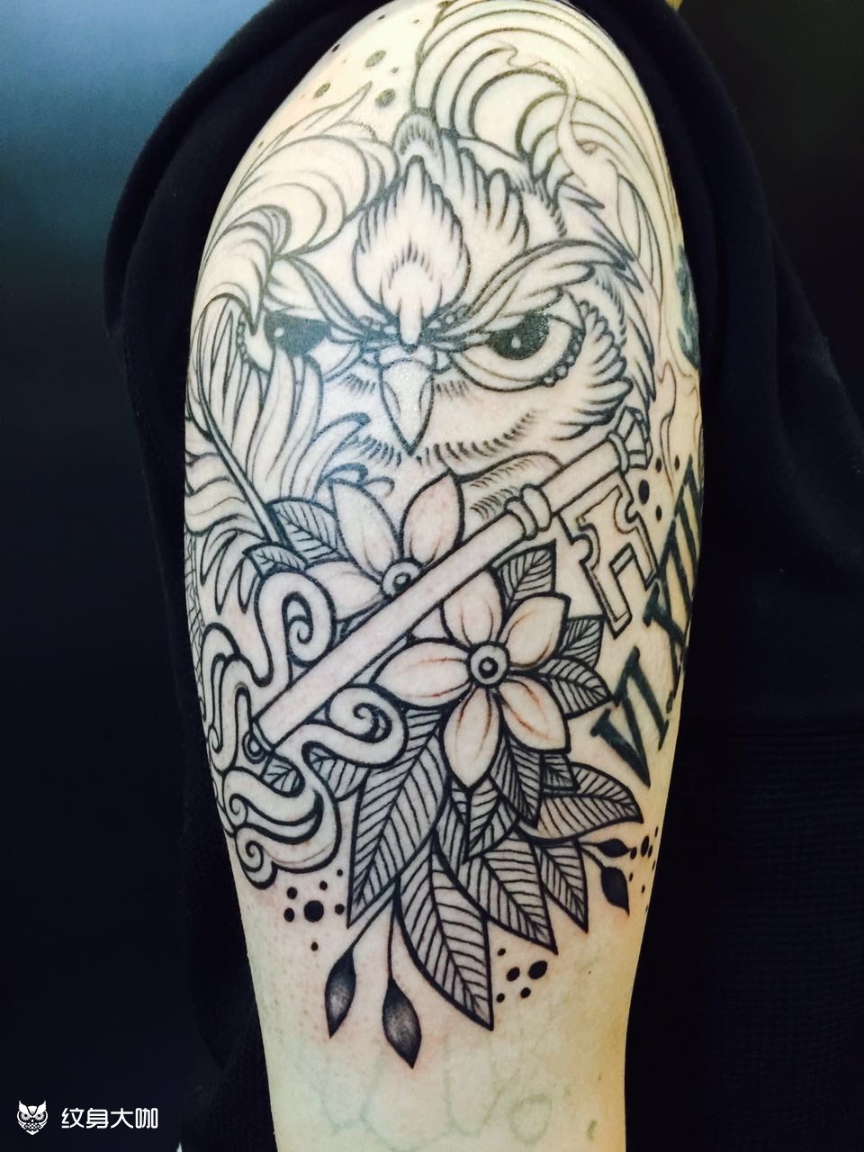 割线完成_纹身图案手稿图片_天龙堂tattoo强子的纹身作品集