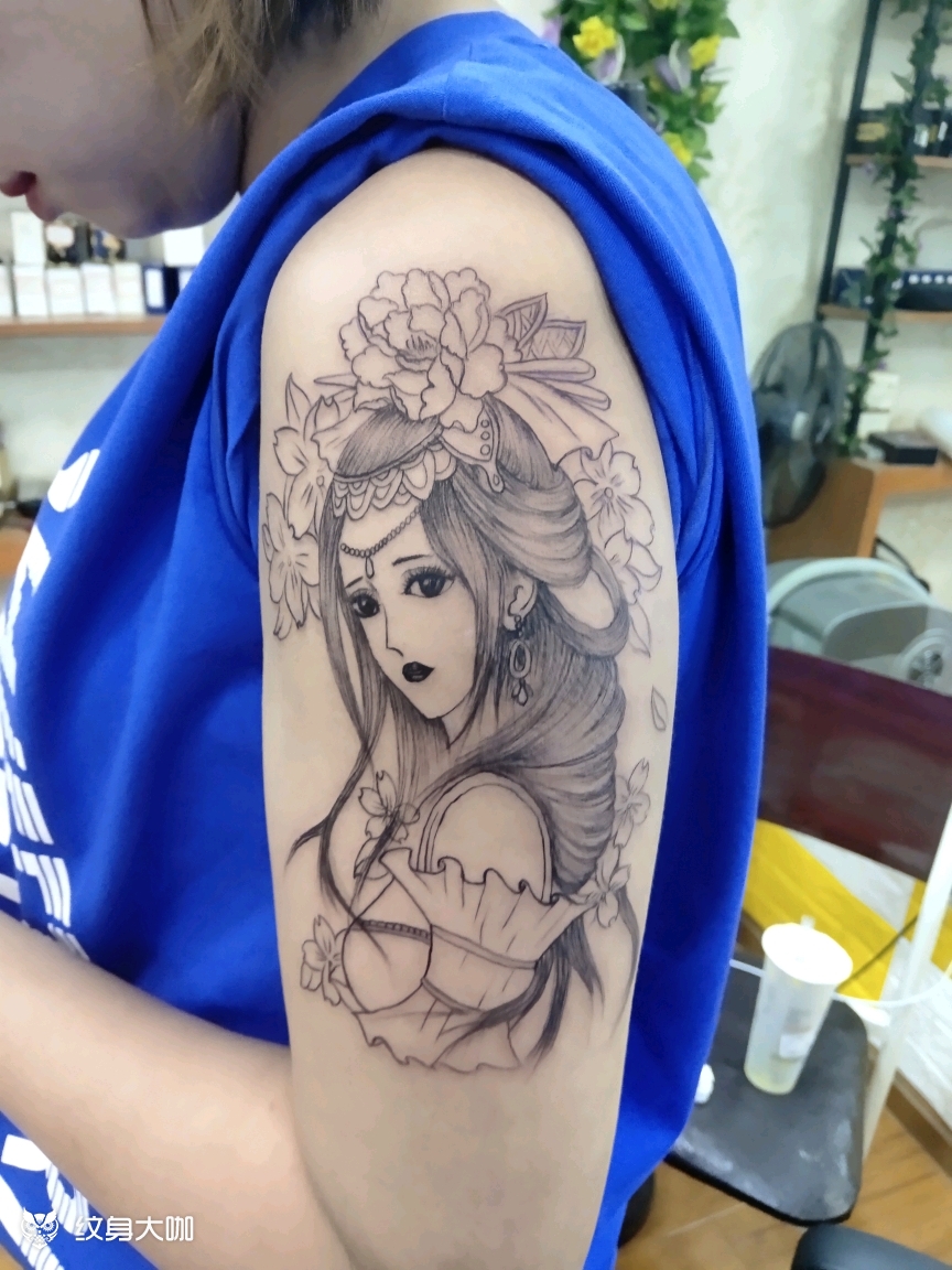 艺伎_纹身图案手稿图片_吴鹏鹏的纹身作品集