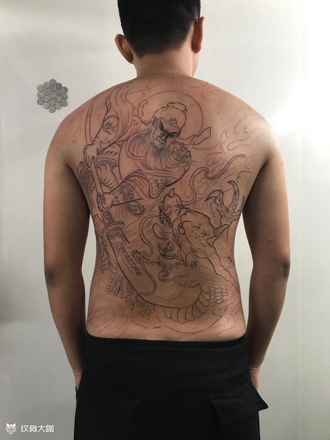关公斩龙_纹身图案手稿图片_闫羽澈的纹身作品集