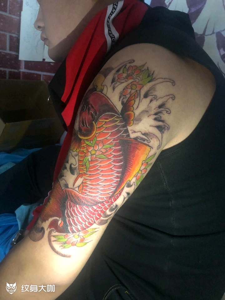 招财鱼_纹身图案手稿图片_剑义堂的纹身作品集