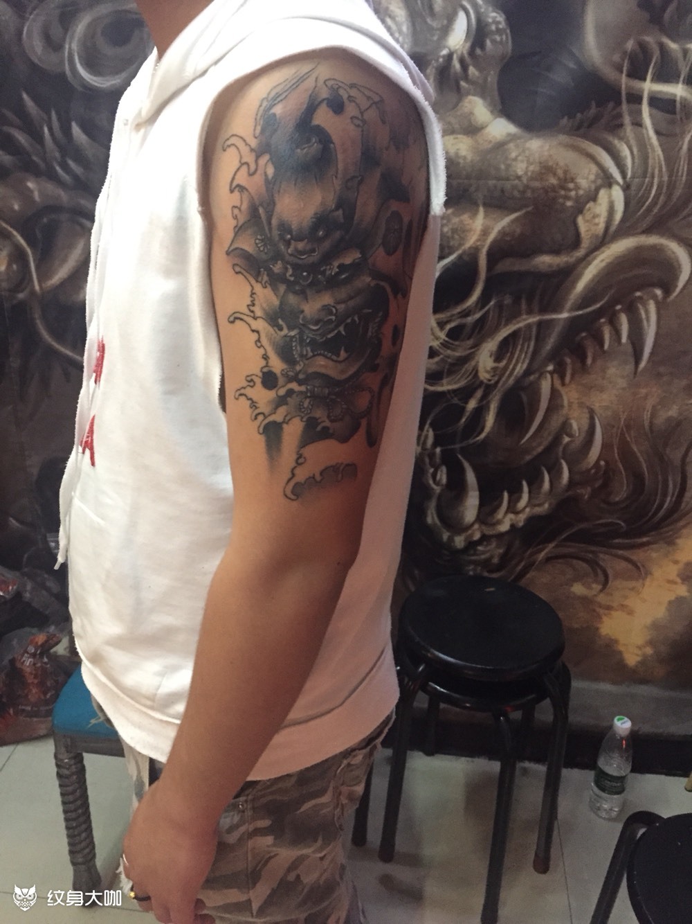 鬼武士_纹身图案手稿图片_扎男的纹身作品集