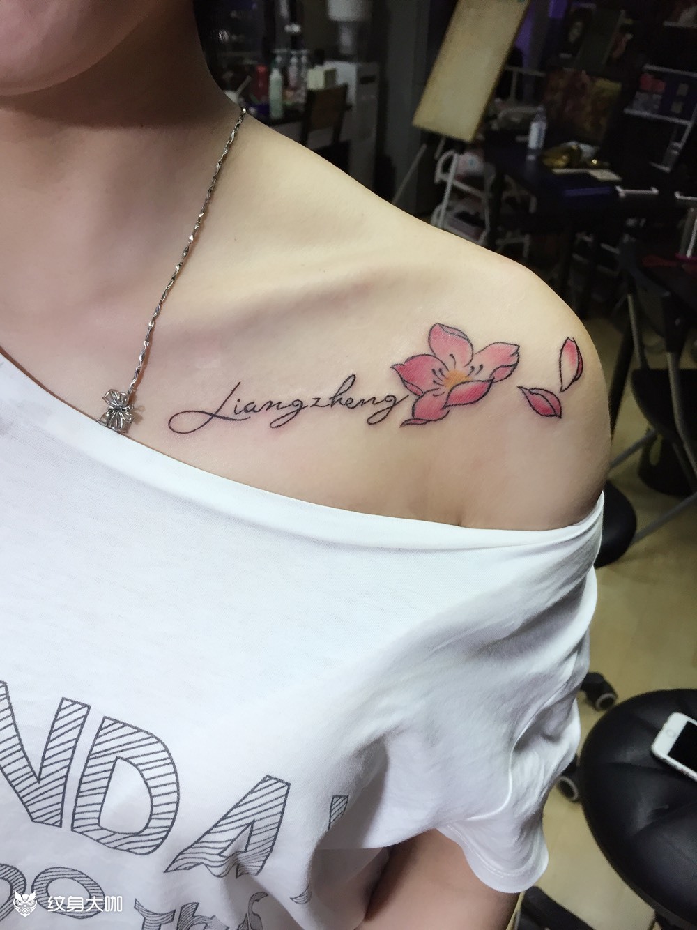 可爱的小梅花加字母_纹身图案手稿图片_张倪林的纹身作品集