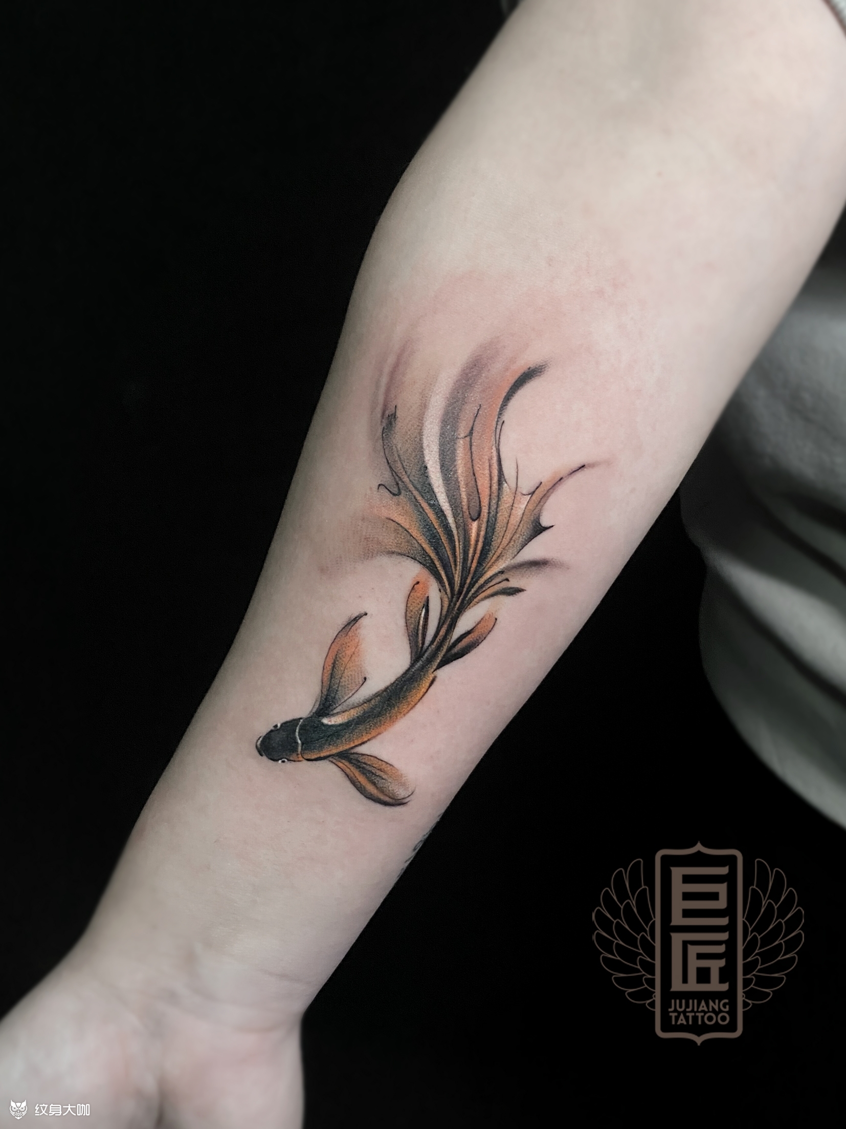 水墨小鱼_纹身图案手稿图片_栾华的纹身作品集